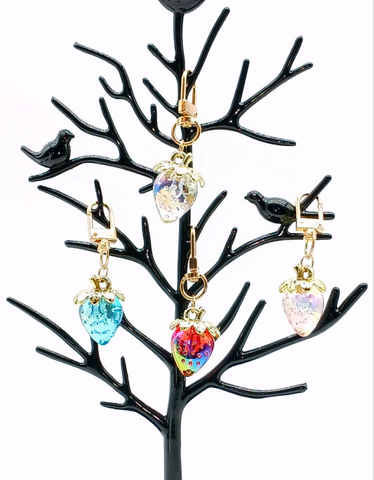 Acrylic Strawberry Keychain Bag Charm