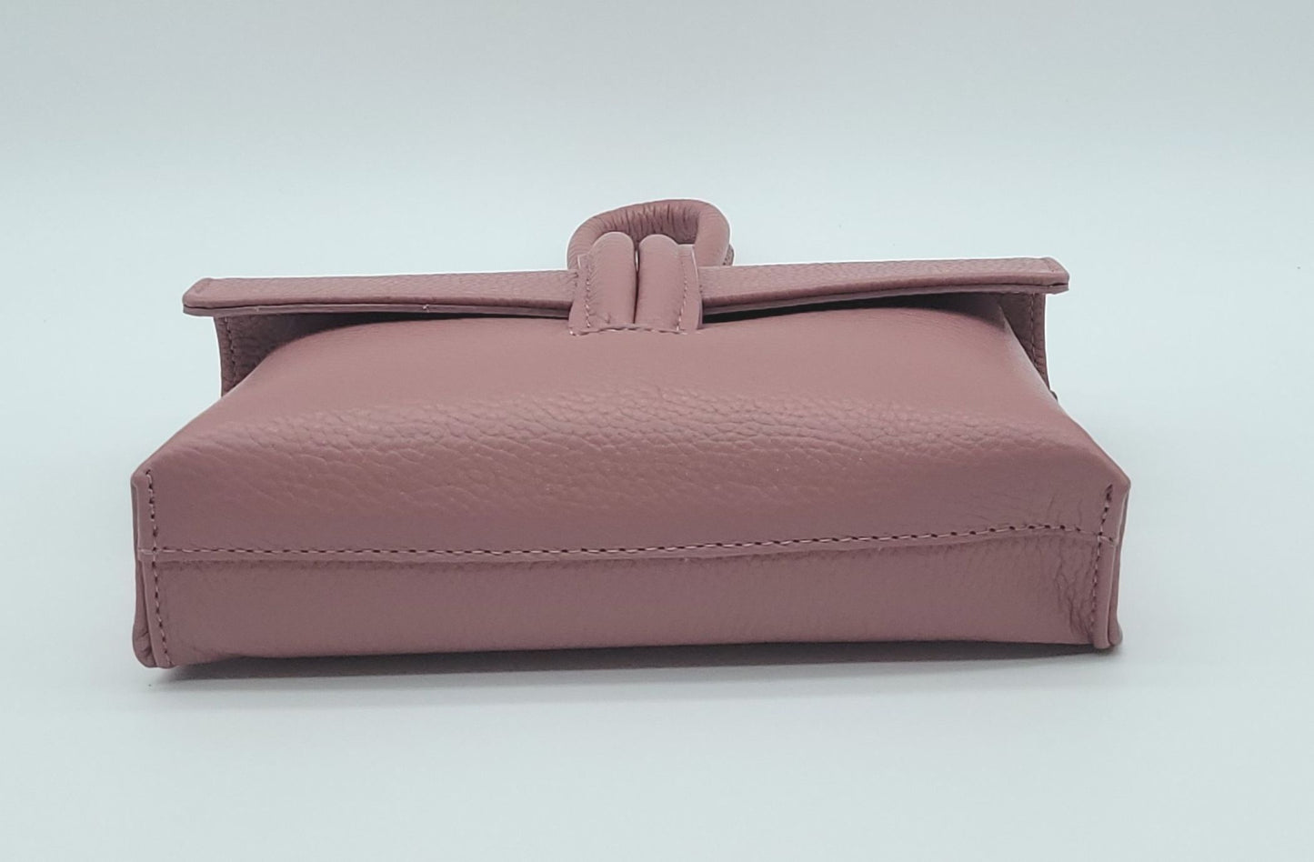 Genuine Pebble Leather Crossbody Handbag - Antique Pink – Made In Italy