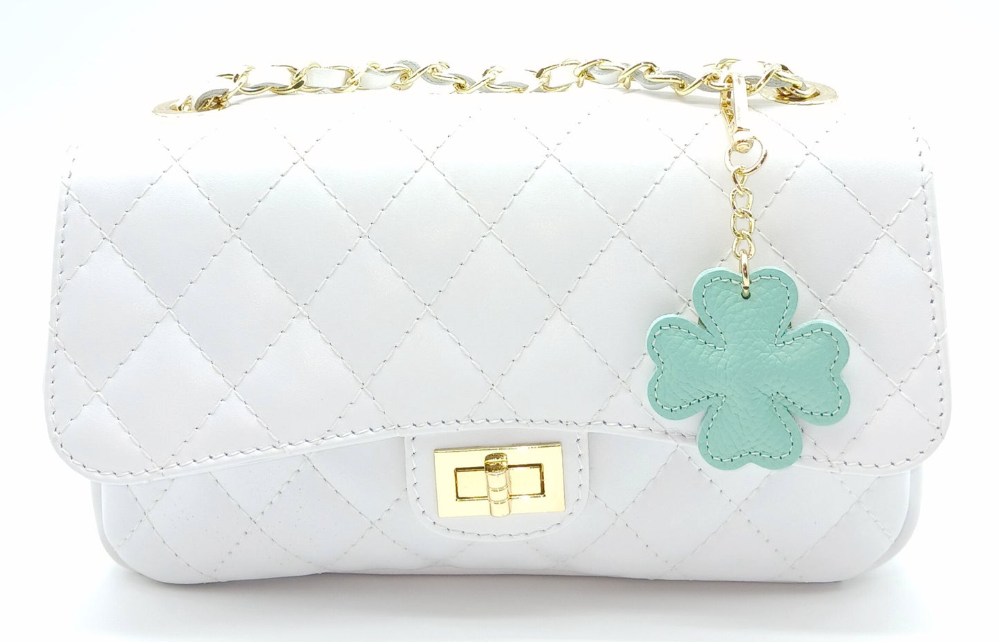 Genuine Leather Keychain Bag Charm – Made In Italy (Pastel Colors)