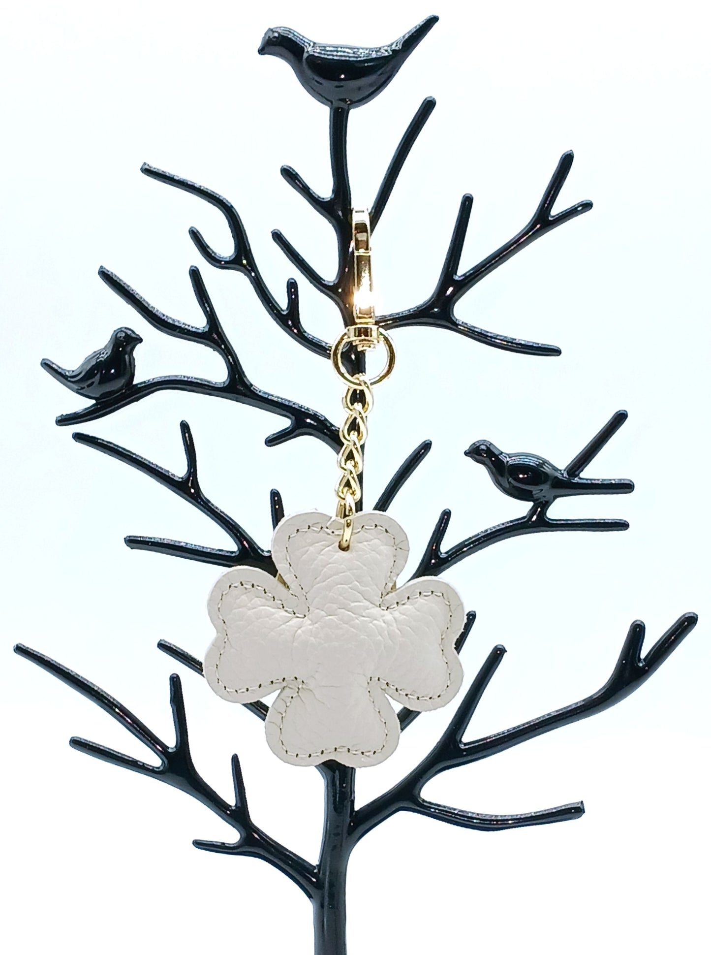 Genuine Leather Keychain Bag Charm – Made In Italy (Neutral Colors)