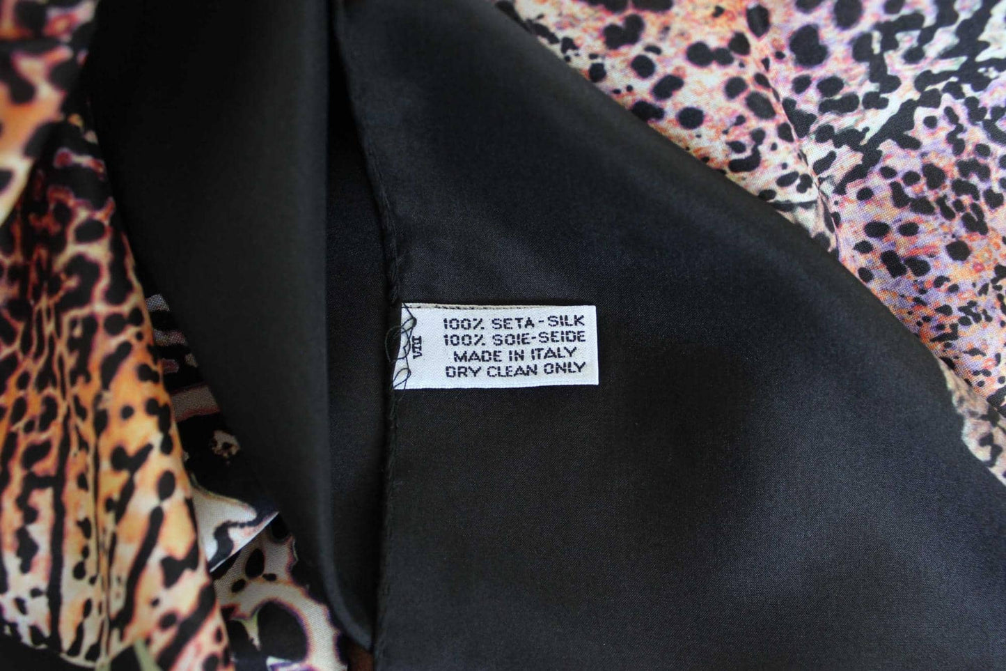 Designer Silk Twill Black Floral Scarf 64”x20” – Made In Italy - DumasvilleBoutique