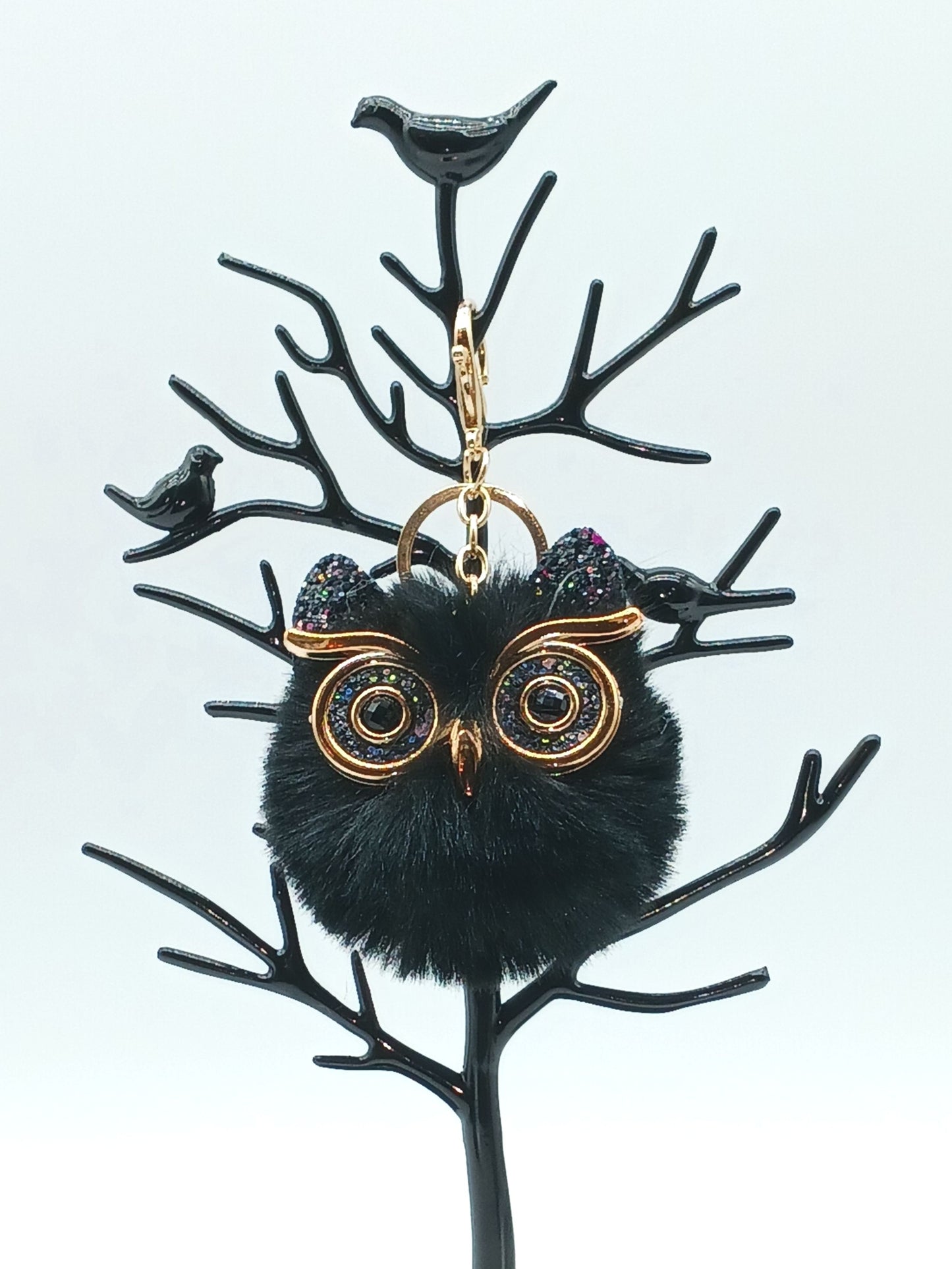 Plush Alloy Owl Keychain Bag Charm – Warm Colors