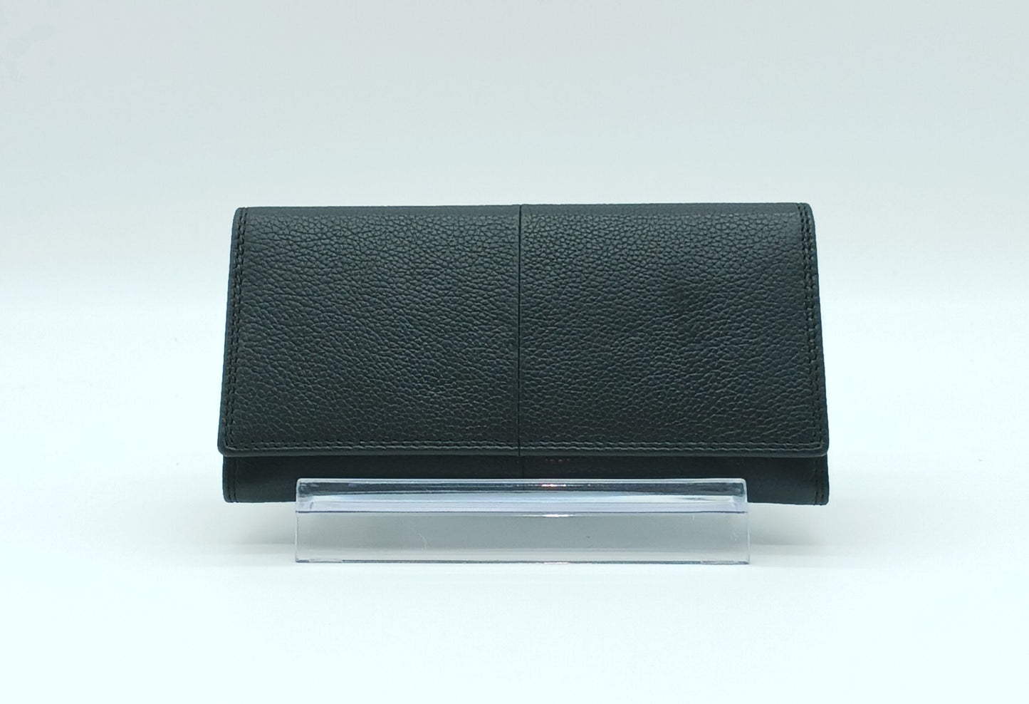 Italian Genuine Pebble Leather Wallet - Black