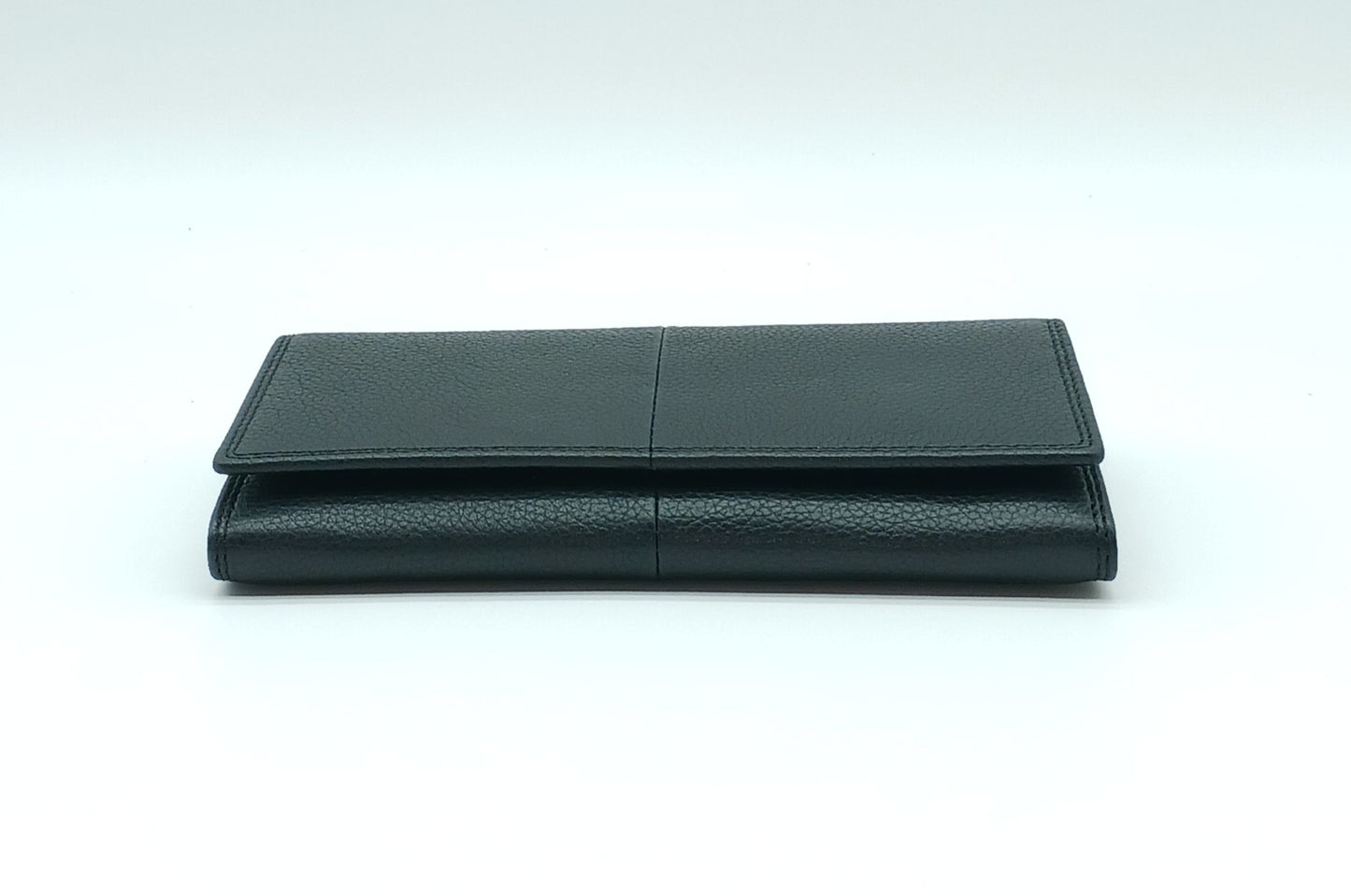 Italian Genuine Pebble Leather Wallet - Black
