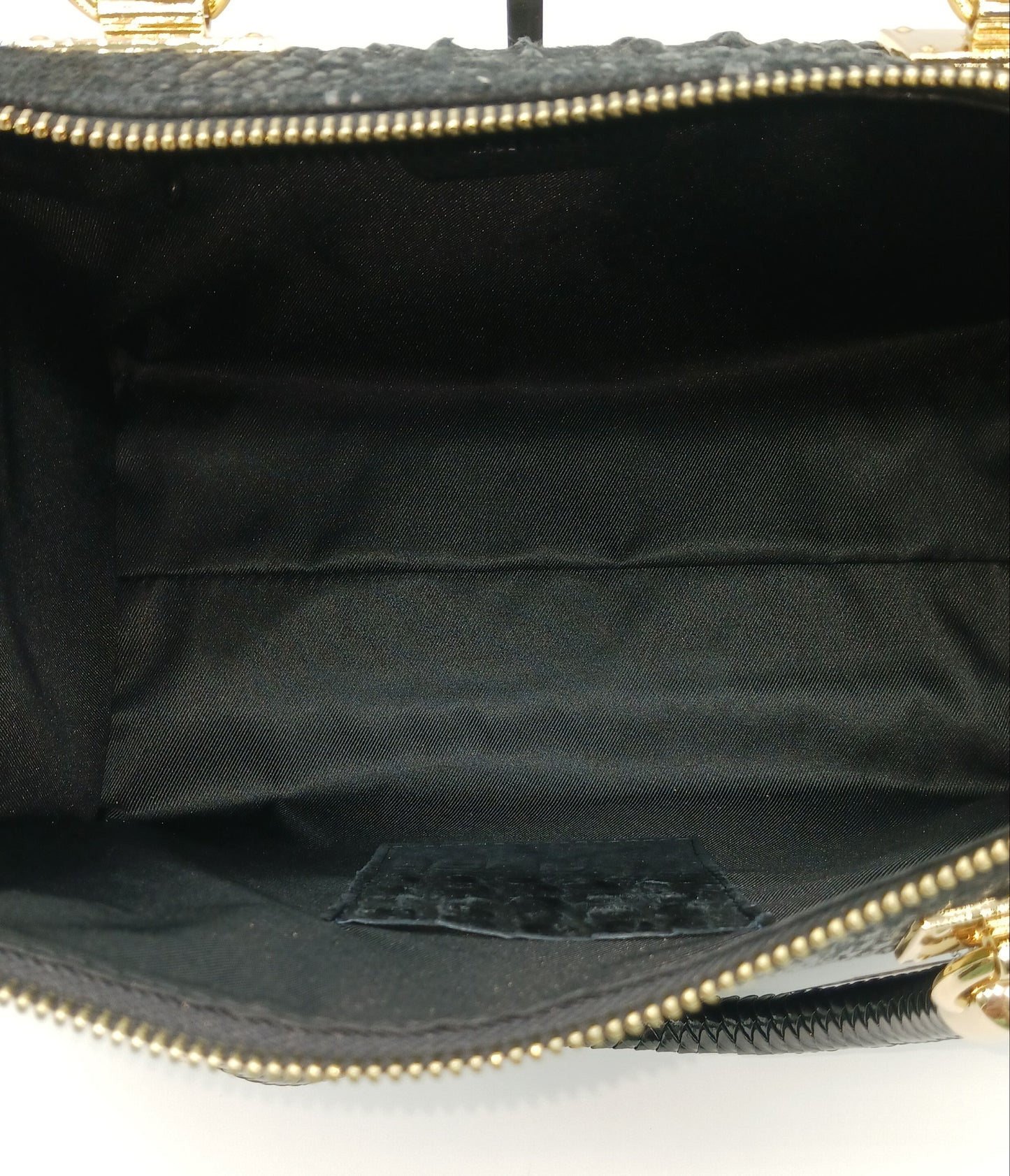 Genuine Suede & Leather Croc Embossed Satchel Handbag - Dark Blue – Made In Italy
