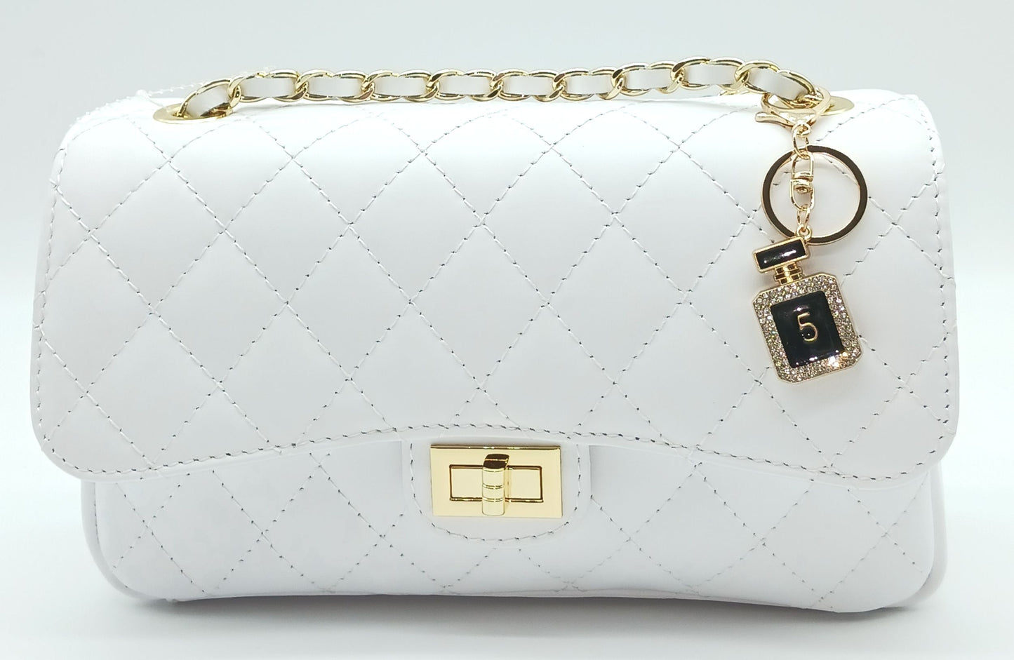 Bling Rhinestone Perfume Bottle Keychain Bag Charm