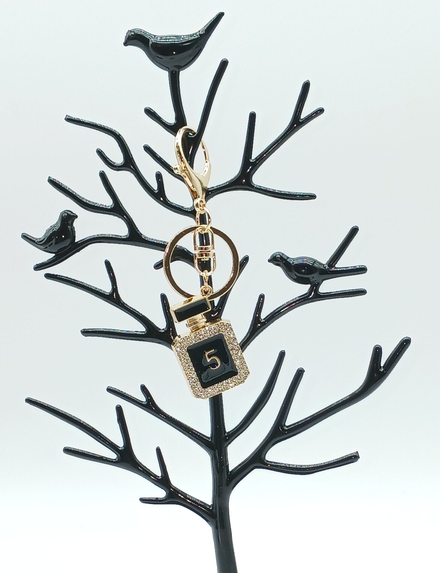 Bling Rhinestone Perfume Bottle Keychain Bag Charm