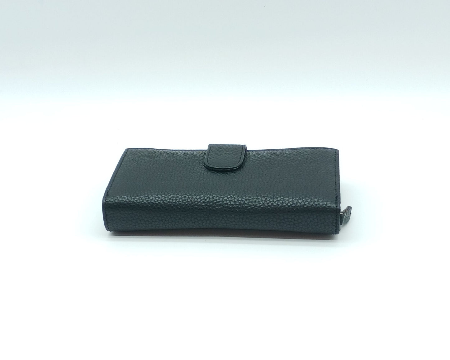 Italian Genuine Pebble Leather Wallet -Black