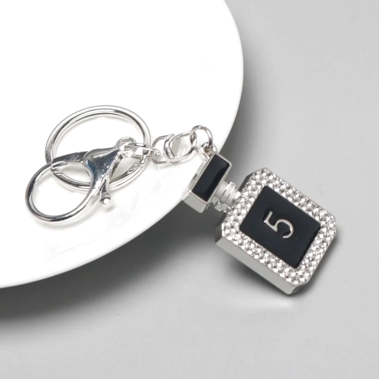 Bling Rhinestone Perfume Bottle Keychain Bag Charm