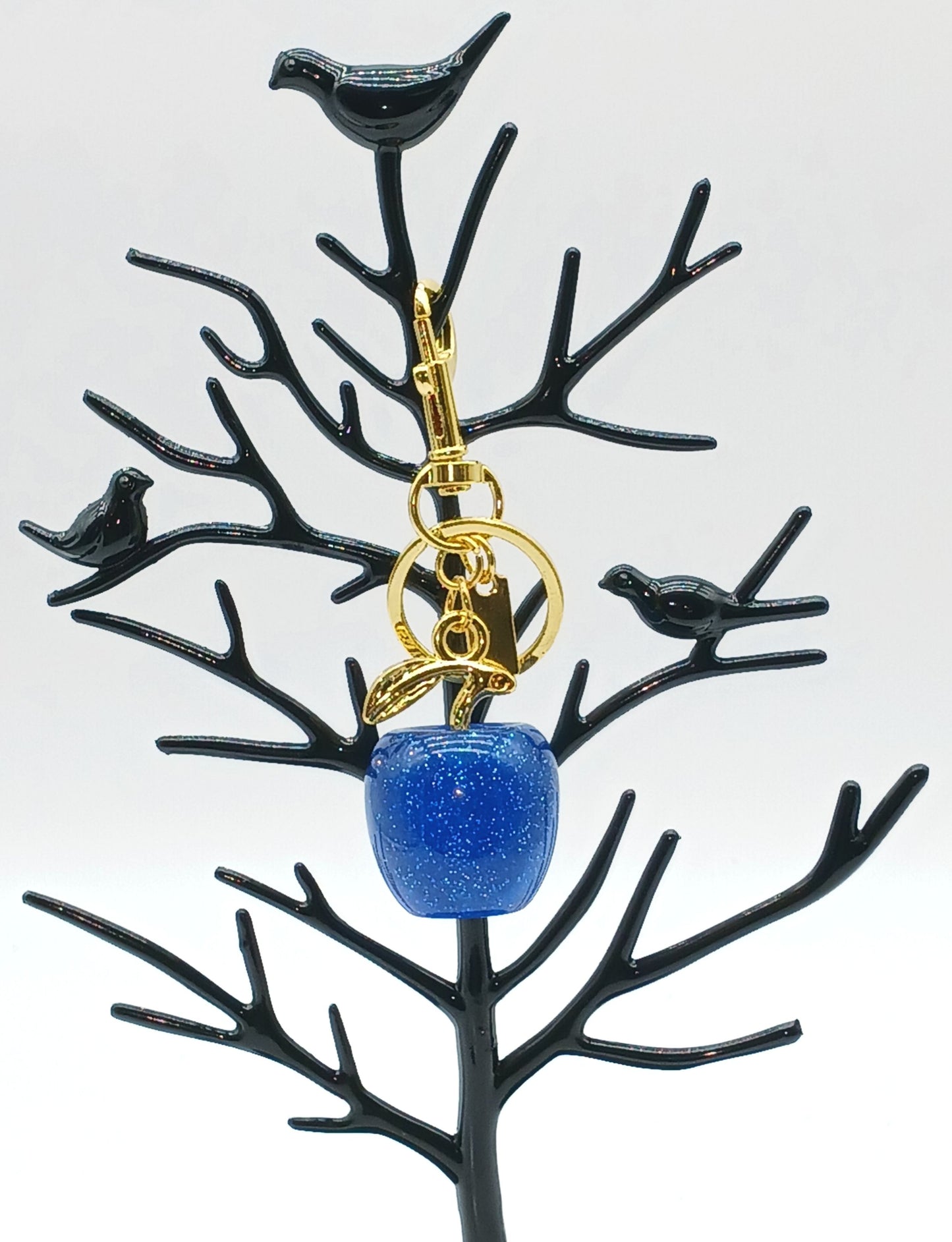 Apple Glitter Resin Keychain Bag Charm