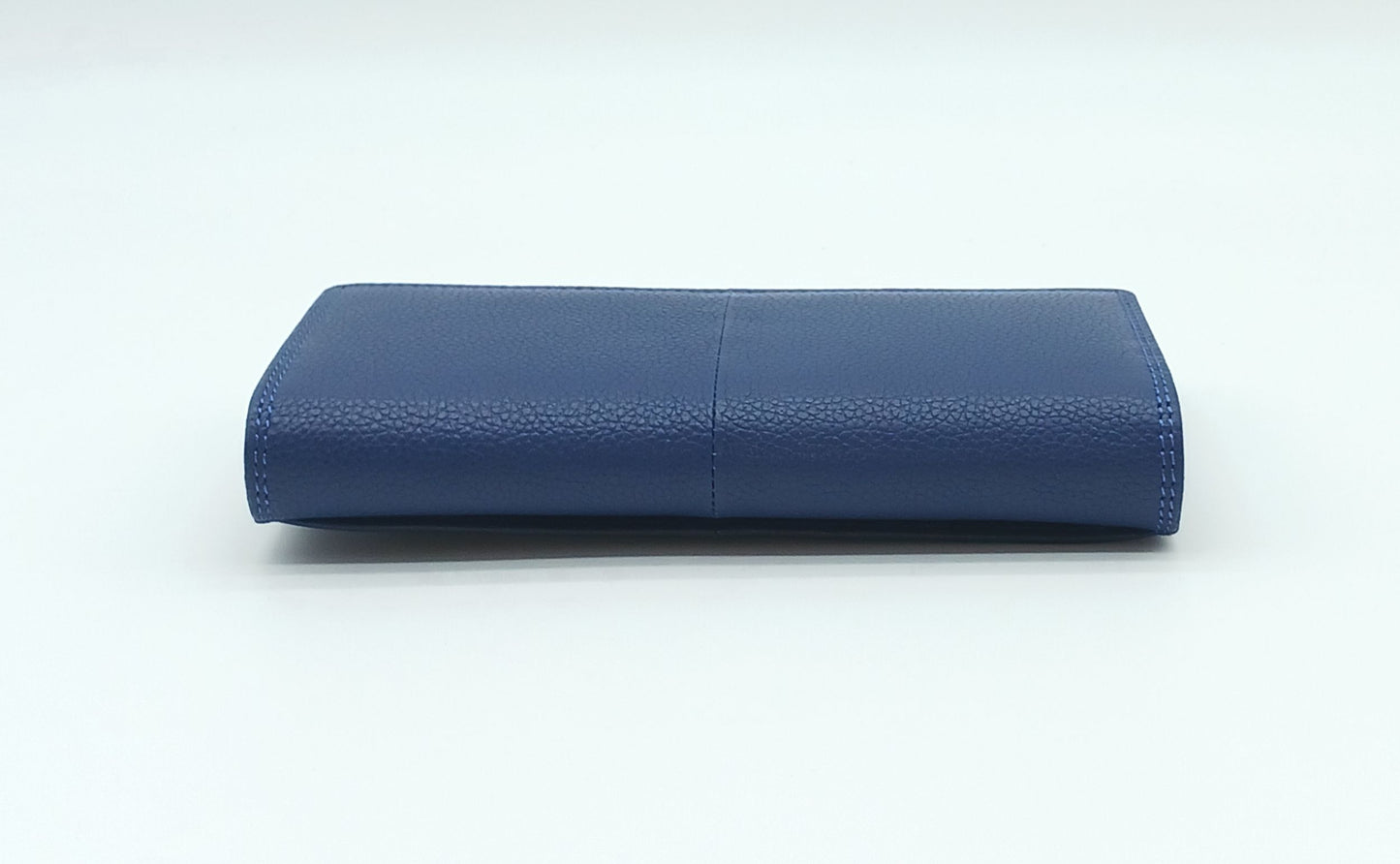 Italian Genuine Pebble Leather Wallet - Blue Jeans