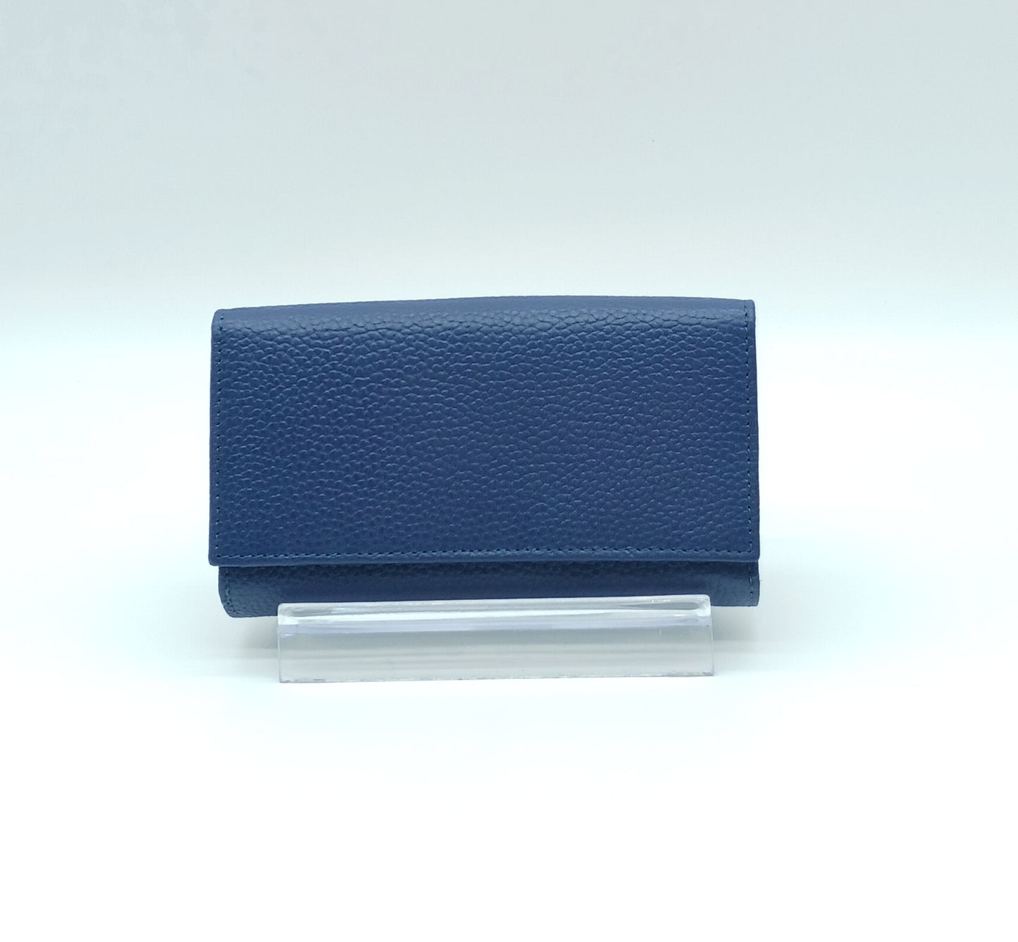 Italian Genuine Pebble Leather Wallet - Blue