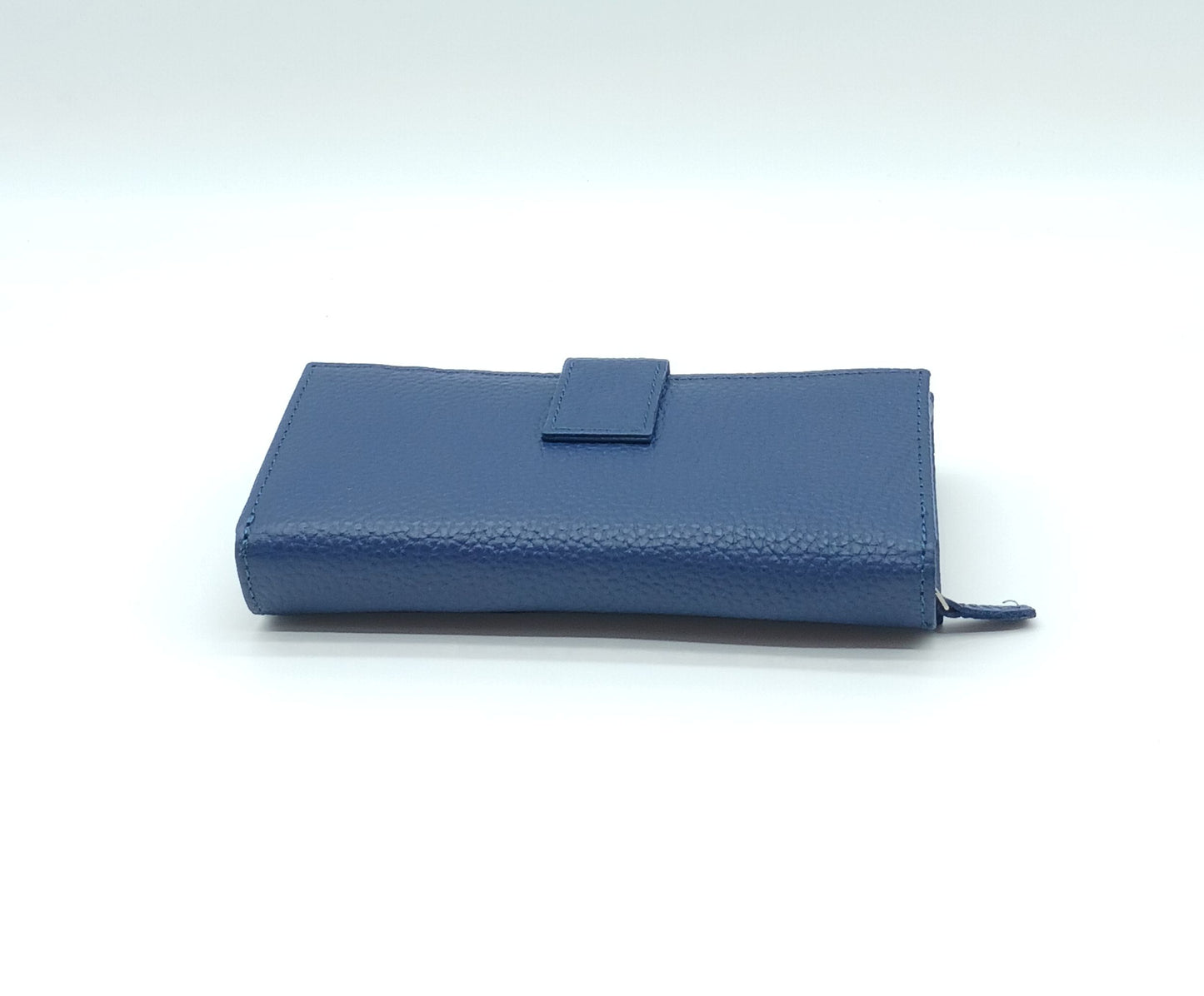Italian Genuine Pebble Leather Wallet - Blue