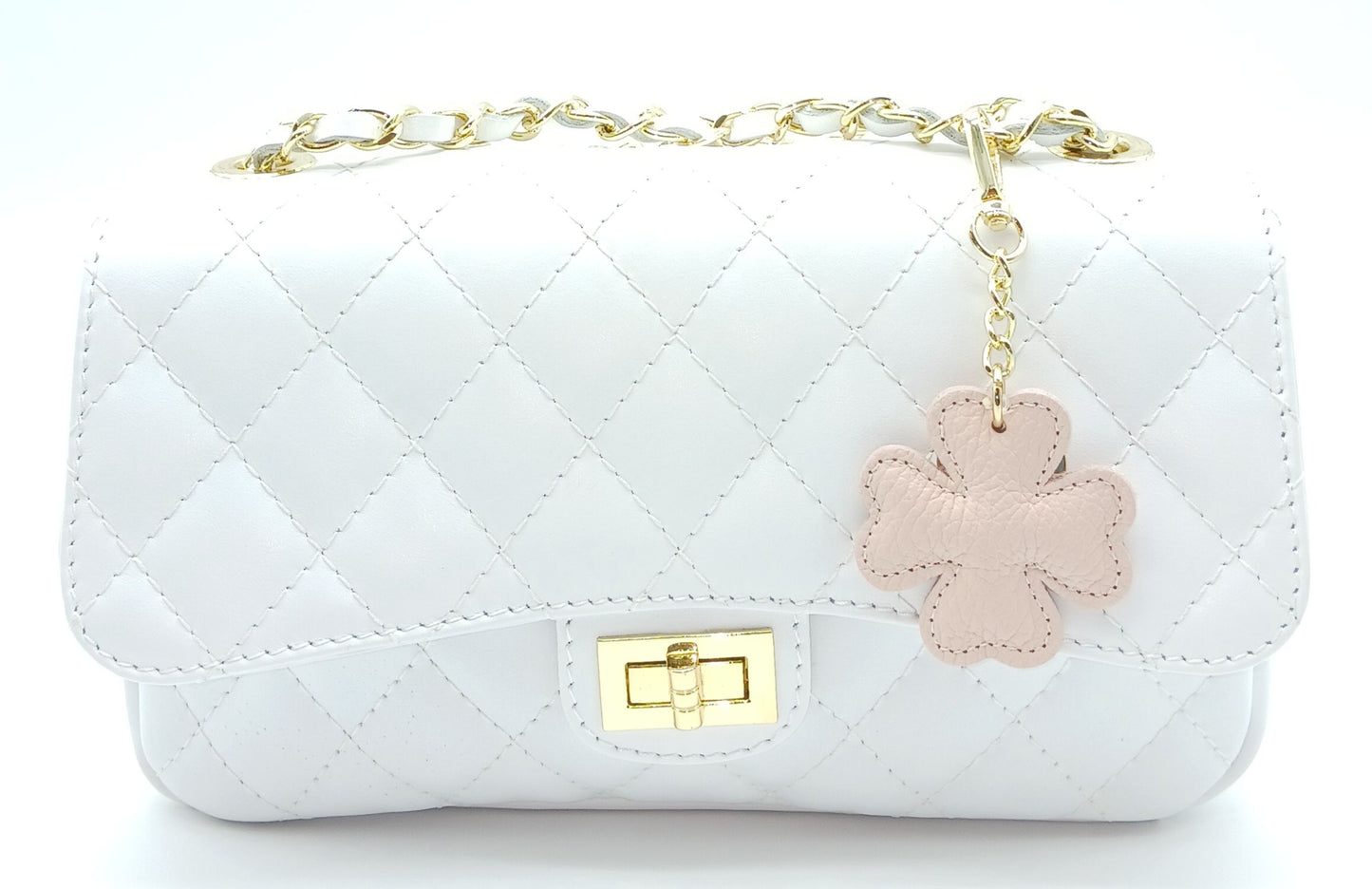 Genuine Leather Keychain Bag Charm – Made In Italy (Pastel Colors)