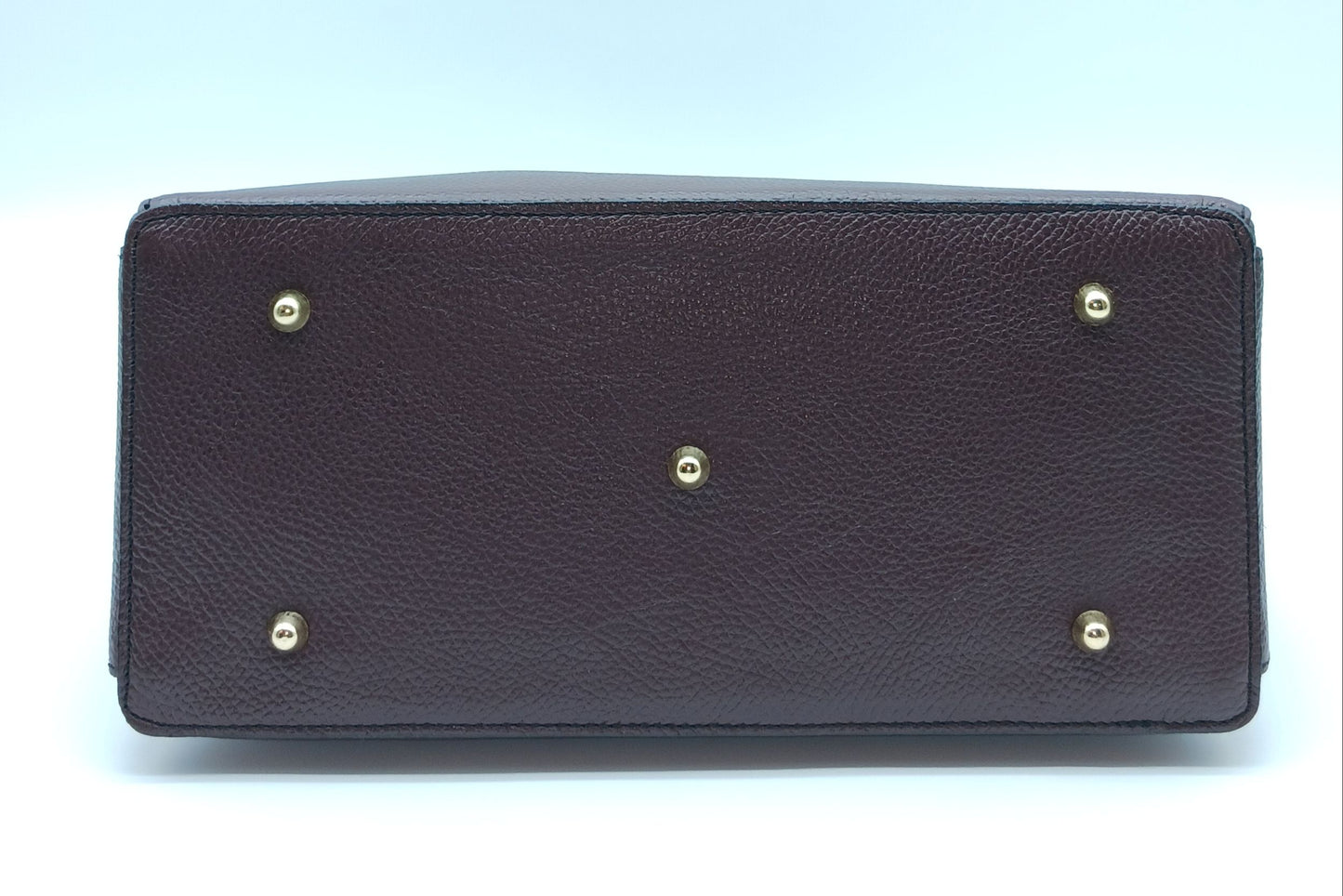Lock & Key Genuine (Treated) Pebble Leather Handbag Satchel - Bordeaux – Made In Italy