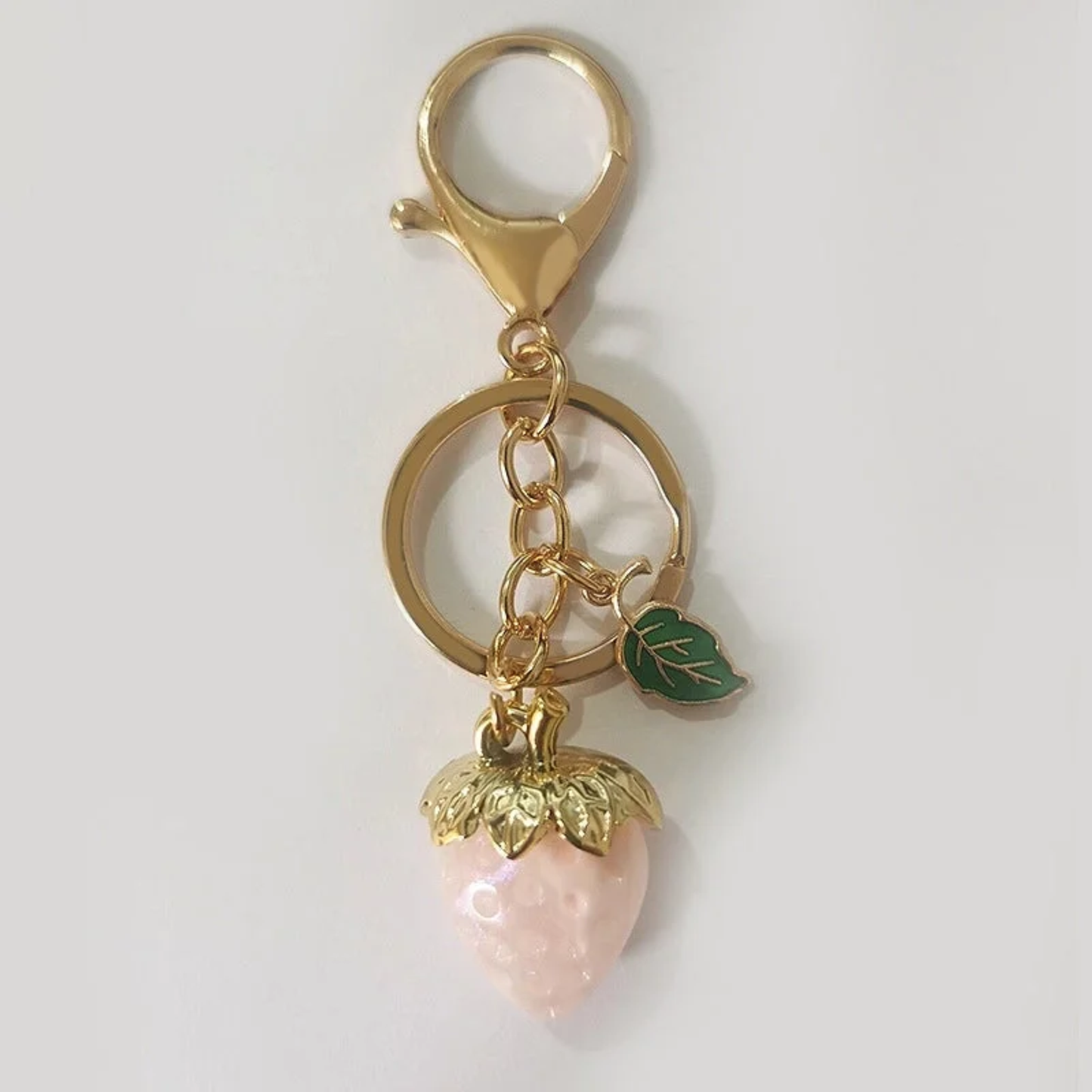 Pastel Resin Strawberry Keychain Bag Charm