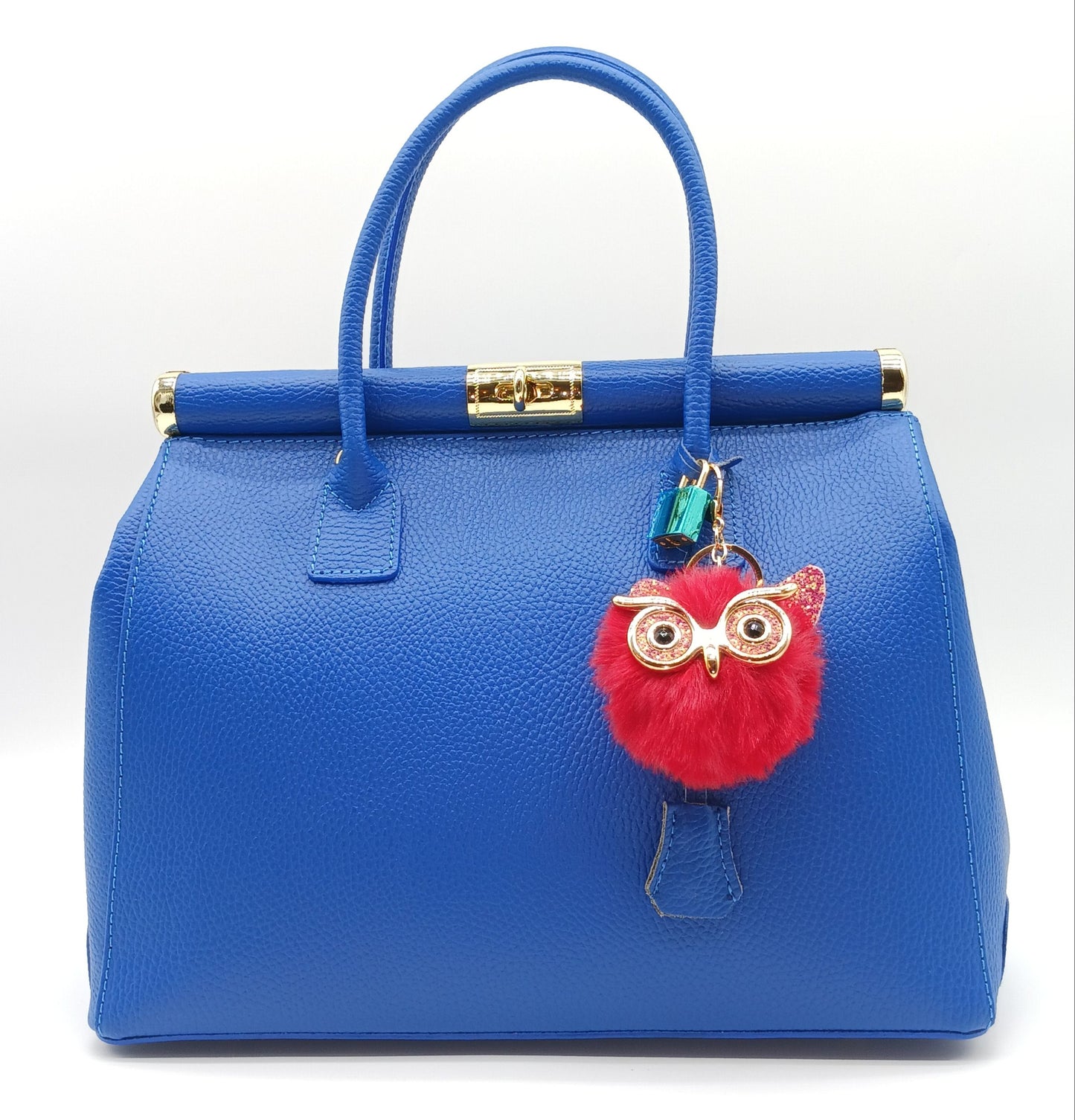 Plush Alloy Owl Keychain Bag Charm – Bright Colors