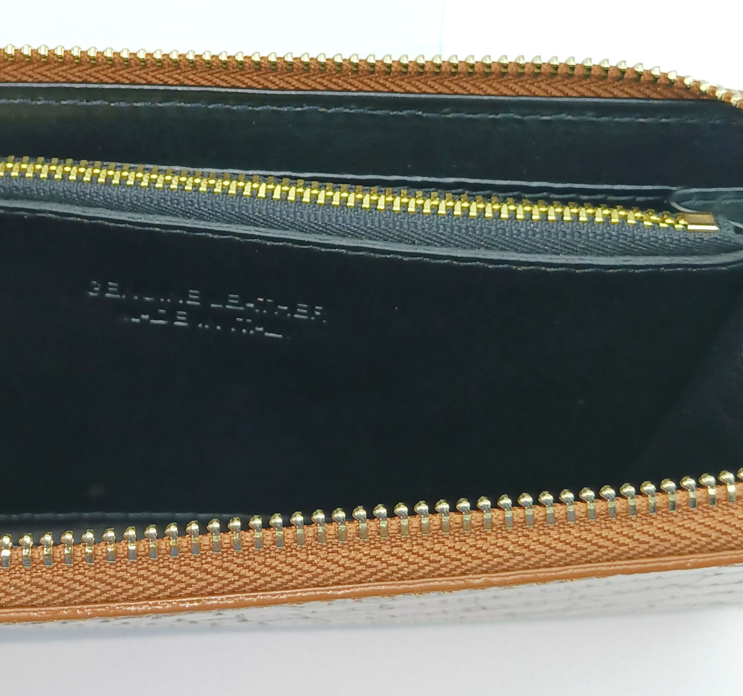 Genuine Croc Embossed Leather Zip Wallet – Made In Italy - Brown