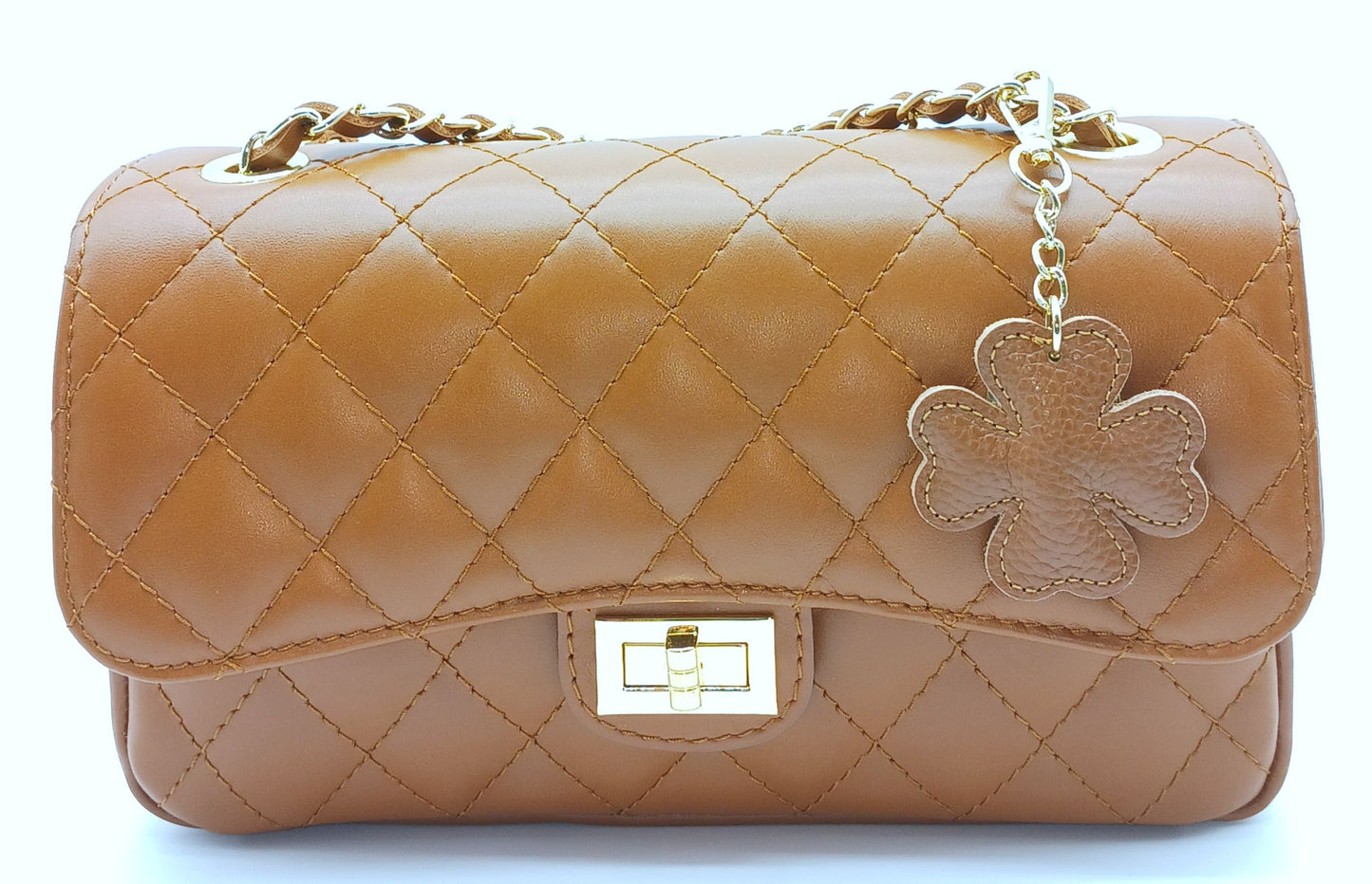 Genuine Leather Keychain Bag Charm – Made In Italy (Warm Colors)