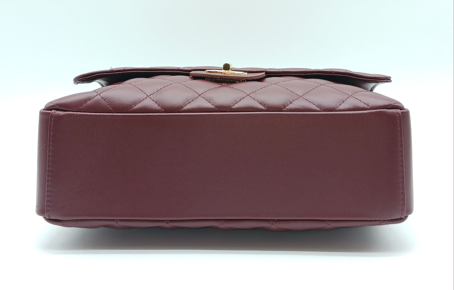 Genuine Leather Quilted Handbag (X-Large) Burgundy – Made In Italy