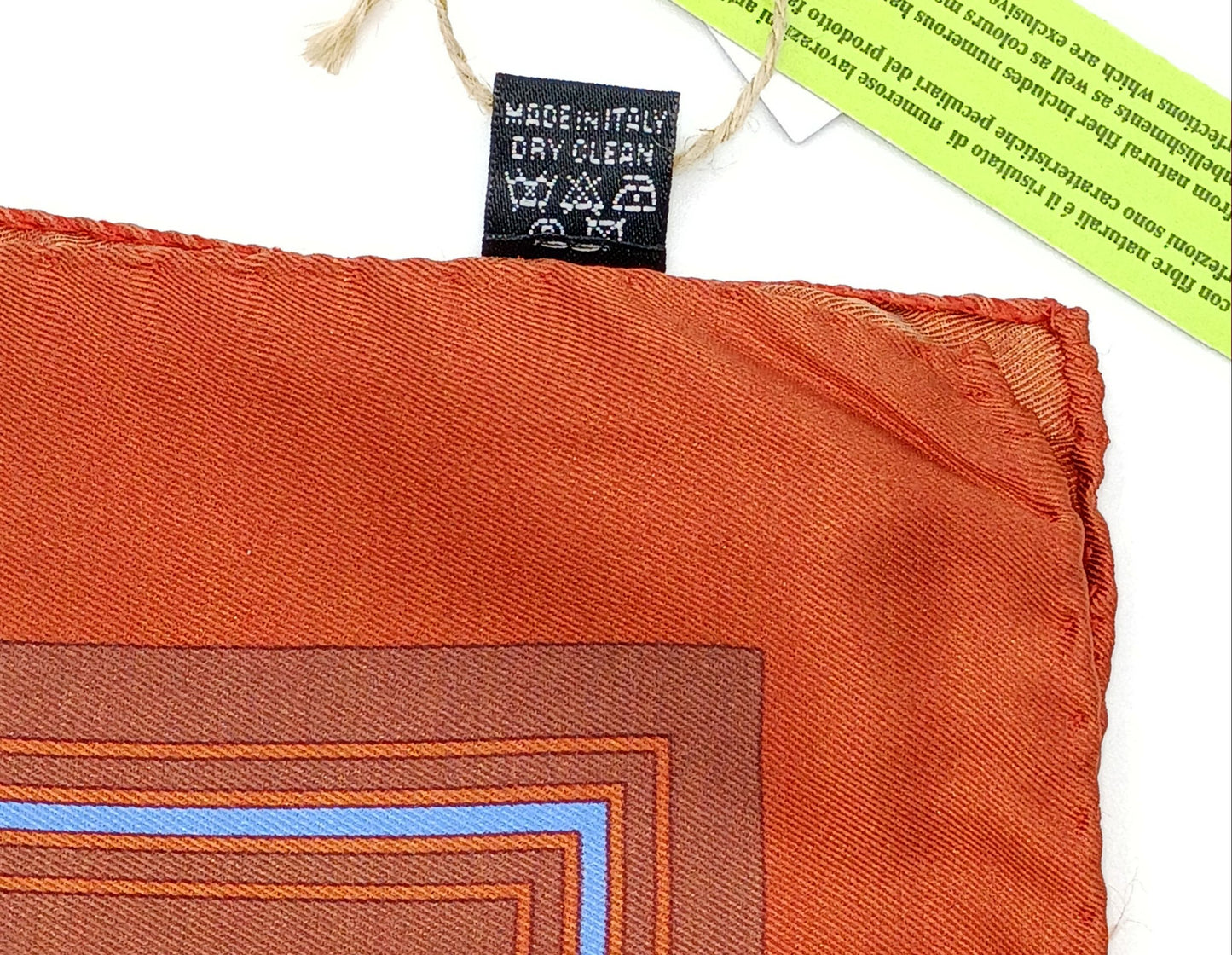 Designer Equestrian Design Silk Twill Square Scarf 35x35 – Made In Italy – Burnt Orange