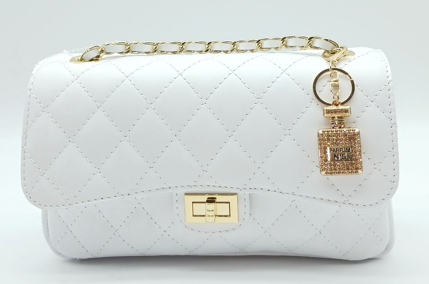 Bling Rhinestone Perfume Bottle Keychain Bag Charm