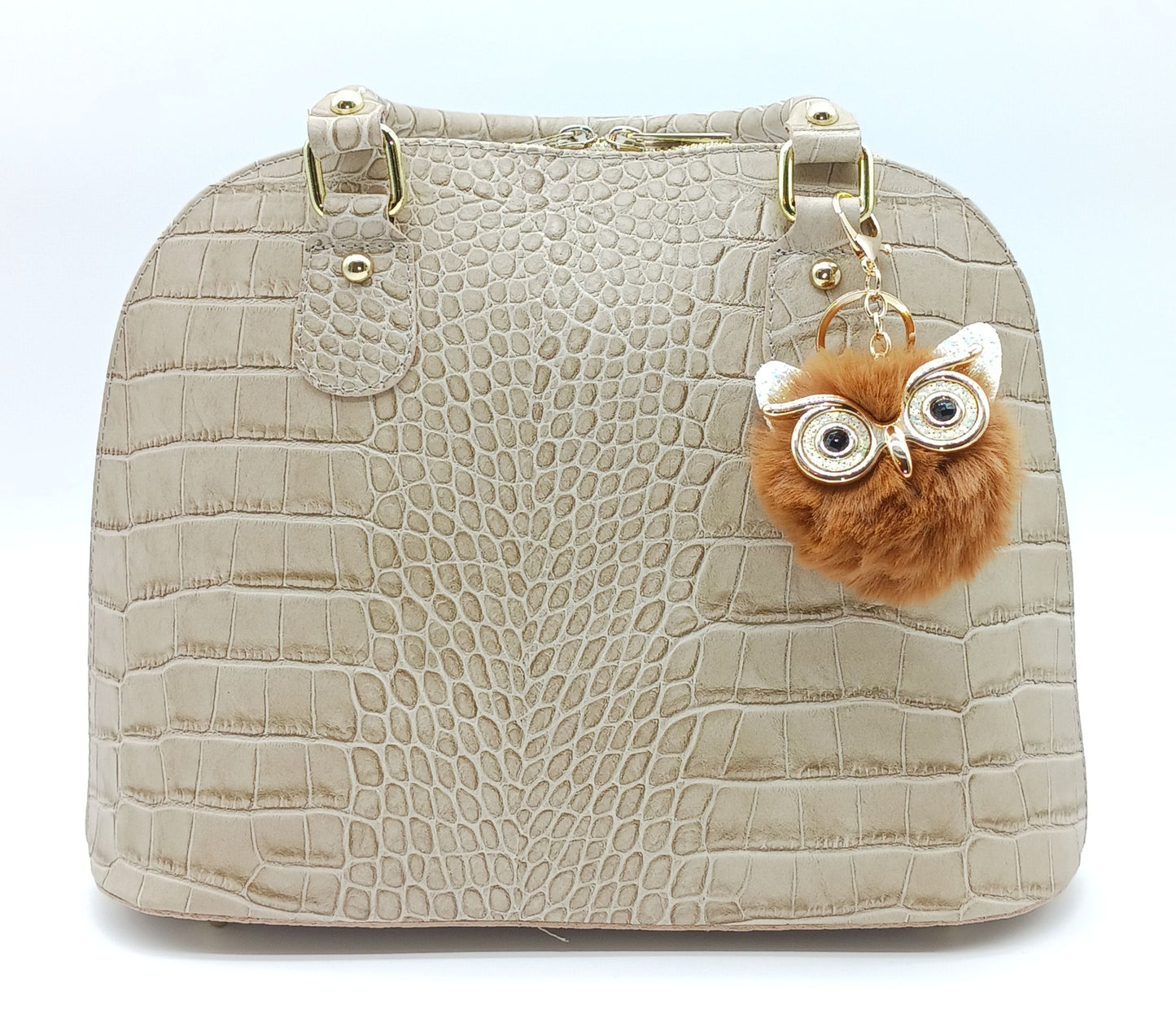 Plush Alloy Owl Keychain Bag Charm – Warm Colors