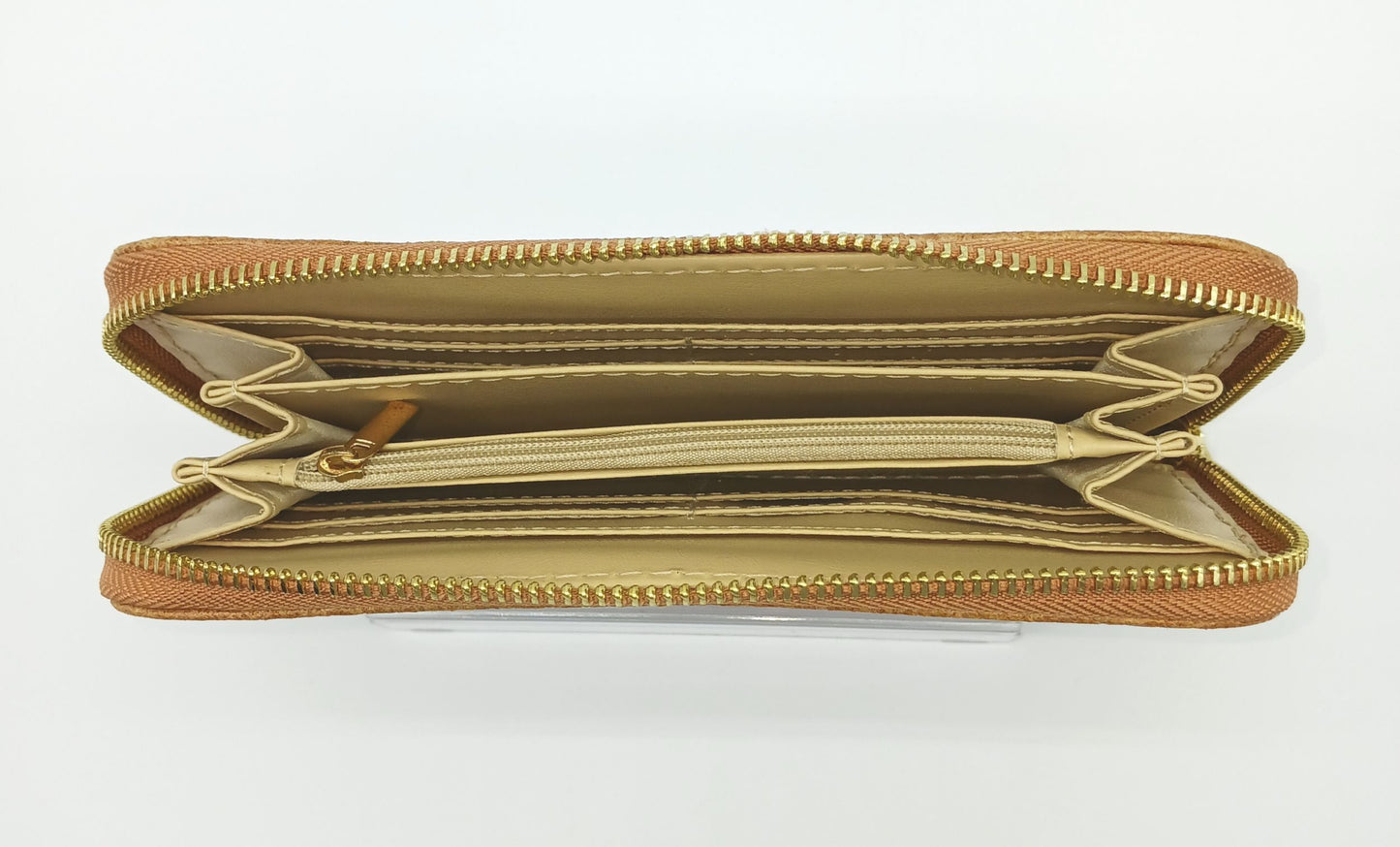 Genuine Snake Embossed Leather Zip Wallet – Made In Italy - Brown