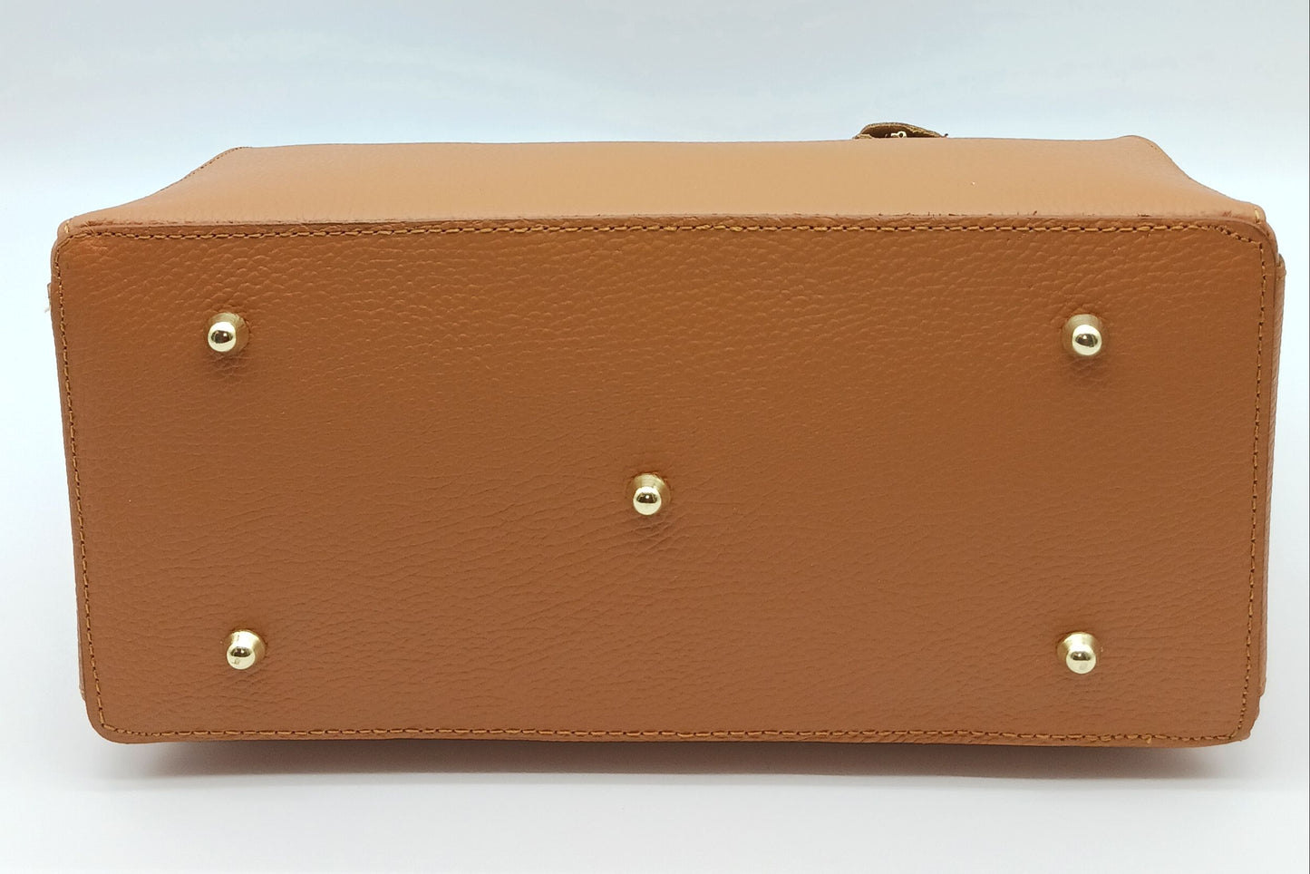 Lock & Key Genuine Pebble Leather Handbag Satchel - Cognac Brown – Made In Italy