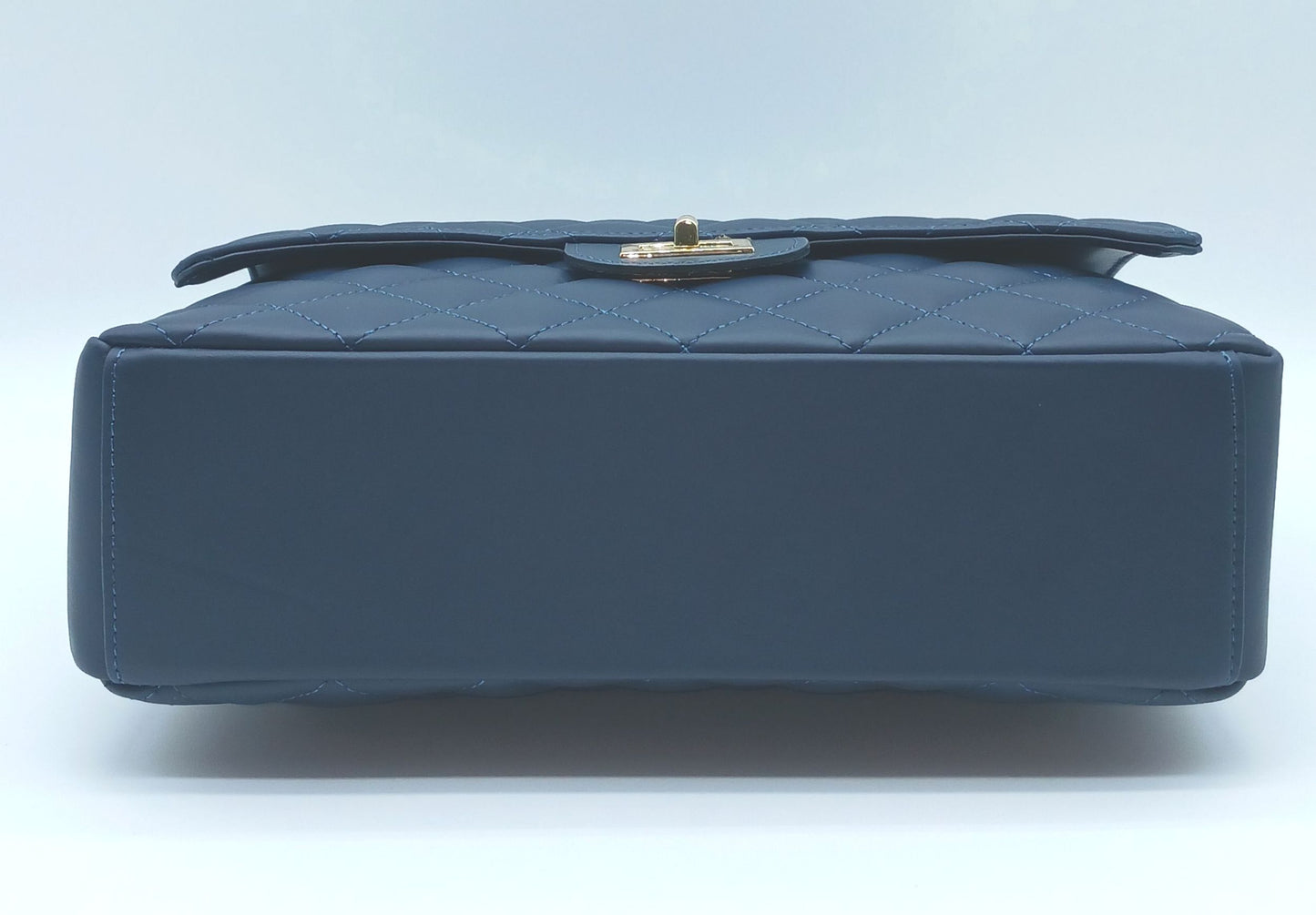 Genuine Leather Quilted Handbag (X-Large) Dark Blue – Made In Italy