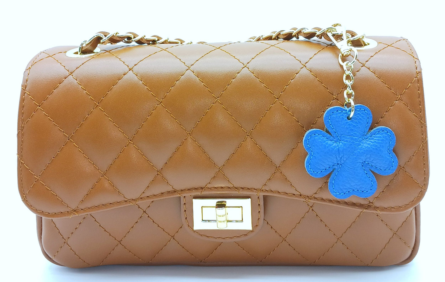 Genuine Leather Keychain Bag Charm – Made In Italy (Warm Colors)