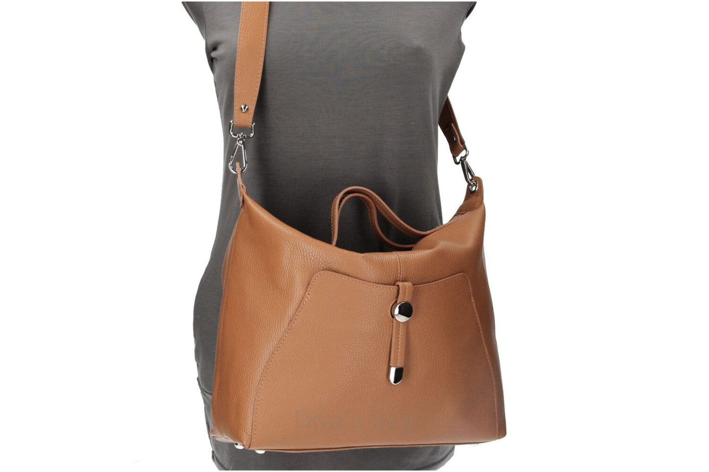 Genuine Pebble Leather Satchel Handbag - Mustard Yellow – Made In Italy - DumasvilleBoutique