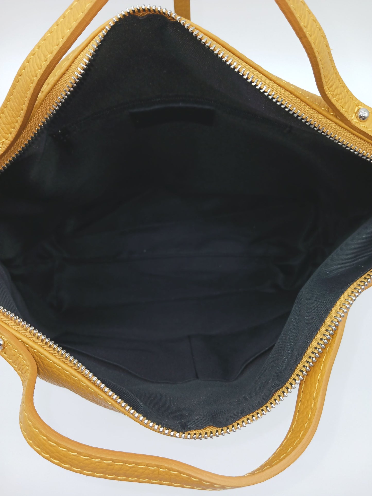 Genuine Pebble Leather Satchel Handbag - Mustard Yellow – Made In Italy - DumasvilleBoutique