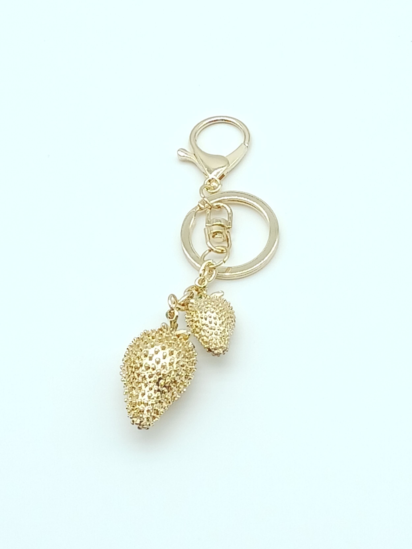 Double Dangle Strawberry Keychain Bag Charm