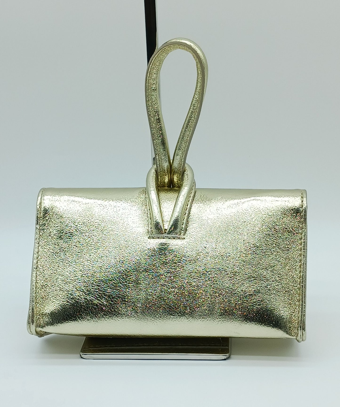 Genuine Pebble Leather Crossbody Handbag - Metallic Gold – Made In Italy - DumasvilleBoutique