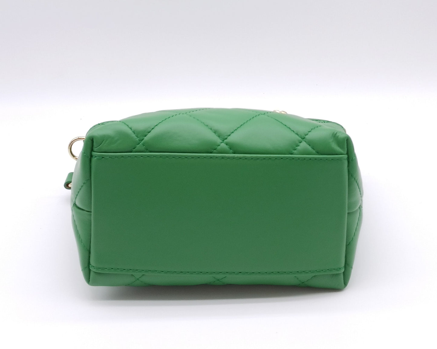 Genuine Leather Small Quilted Tote Crossbody Handbag – Made In Italy - Green