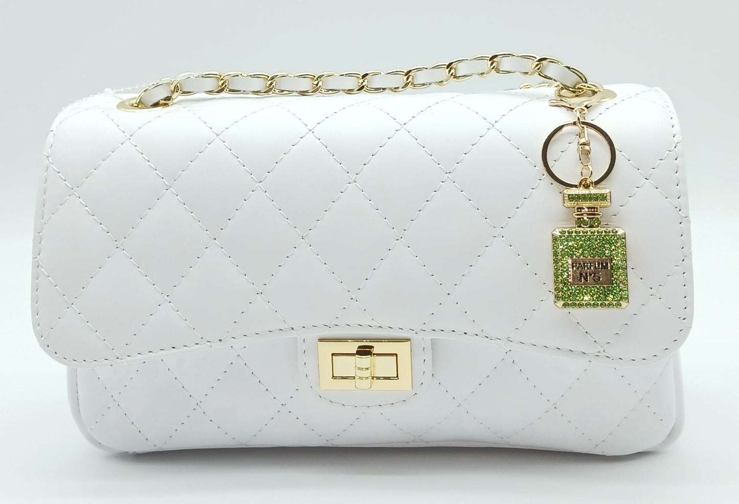 Bling Rhinestone Perfume Bottle Keychain Bag Charm