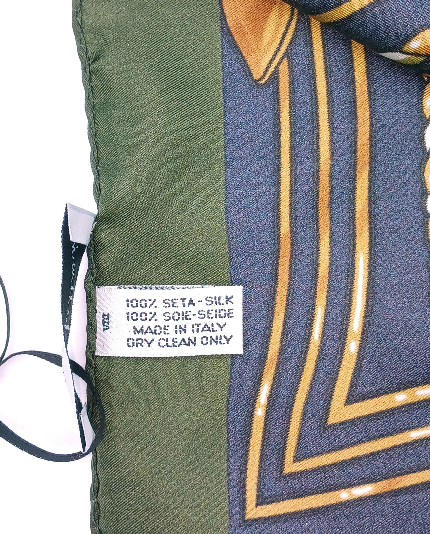 Designer Silk Twill Square Scarf 35x35 – Made In Italy - Olive Green