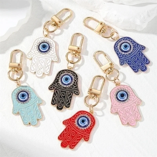 Hamsa Hand Evil Eye Keychain Bag Charm