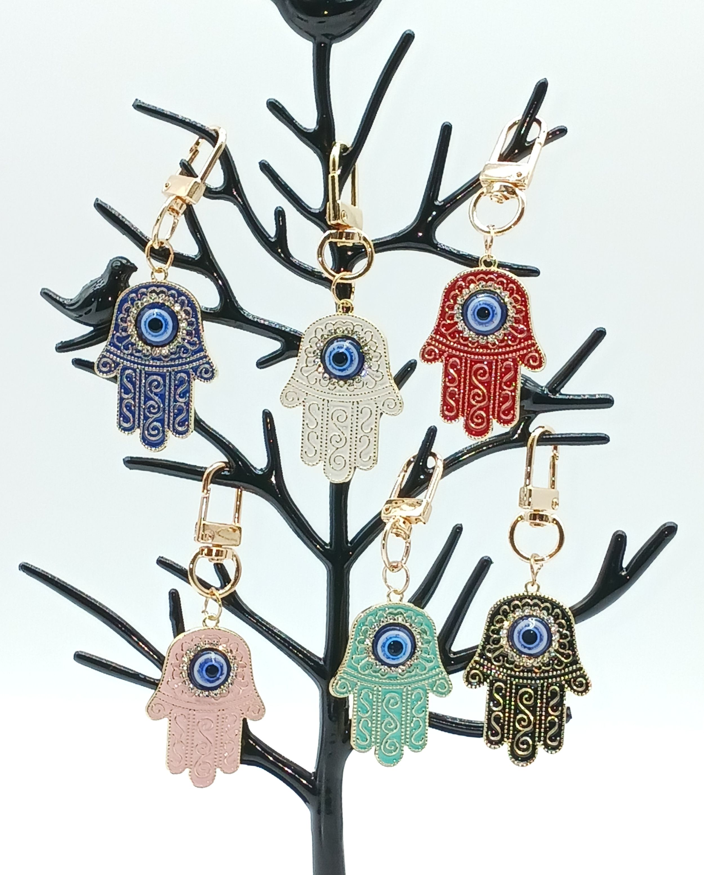 Hamsa Hand Evil Eye Keychain Bag Charm