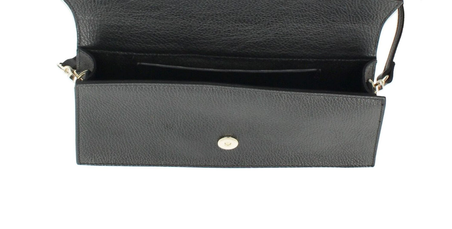 Black Genuine Leather White Black Fur Handbag – Made In Italy