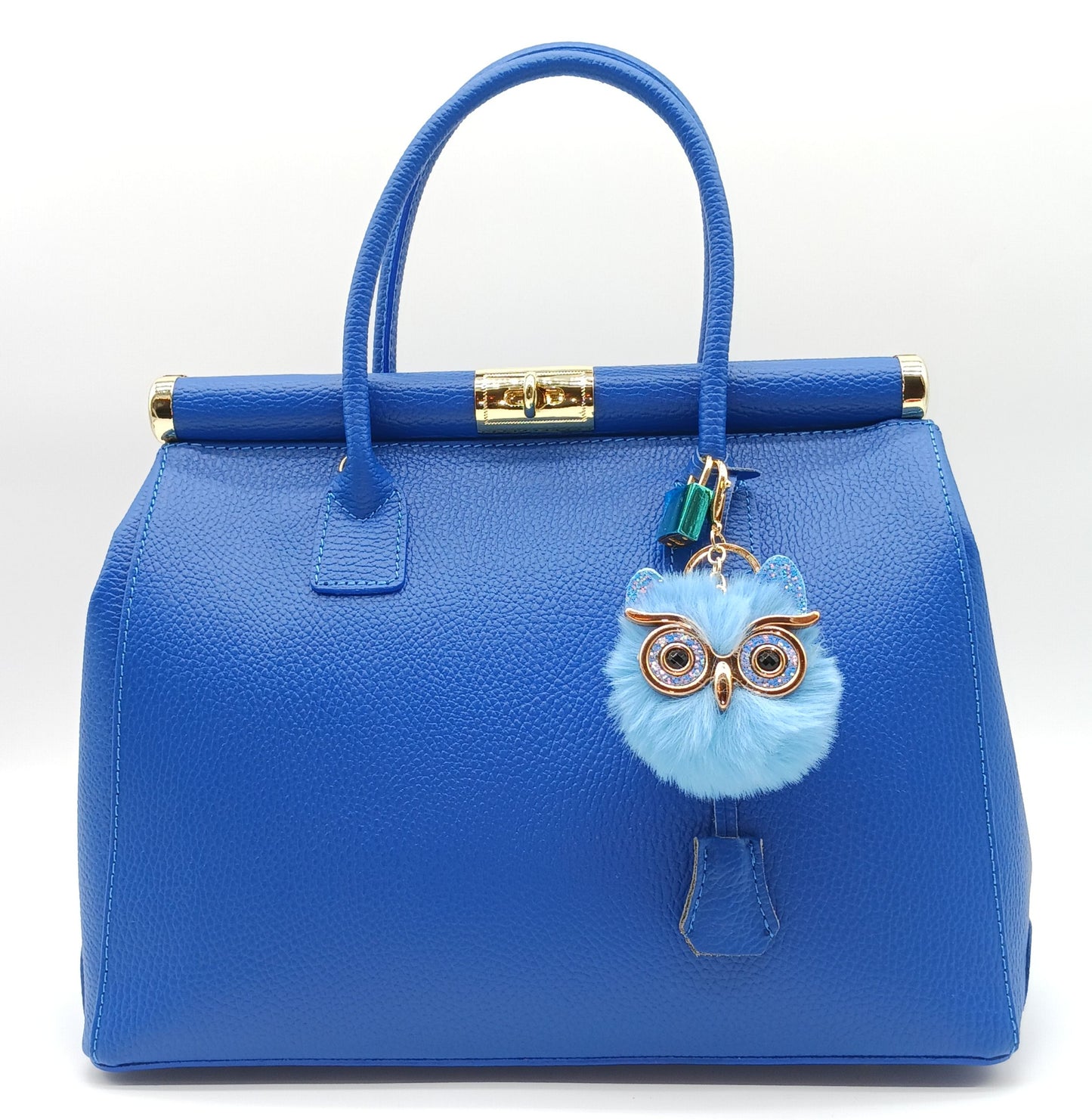 Plush Alloy Owl Keychain Bag Charm – Bright Colors