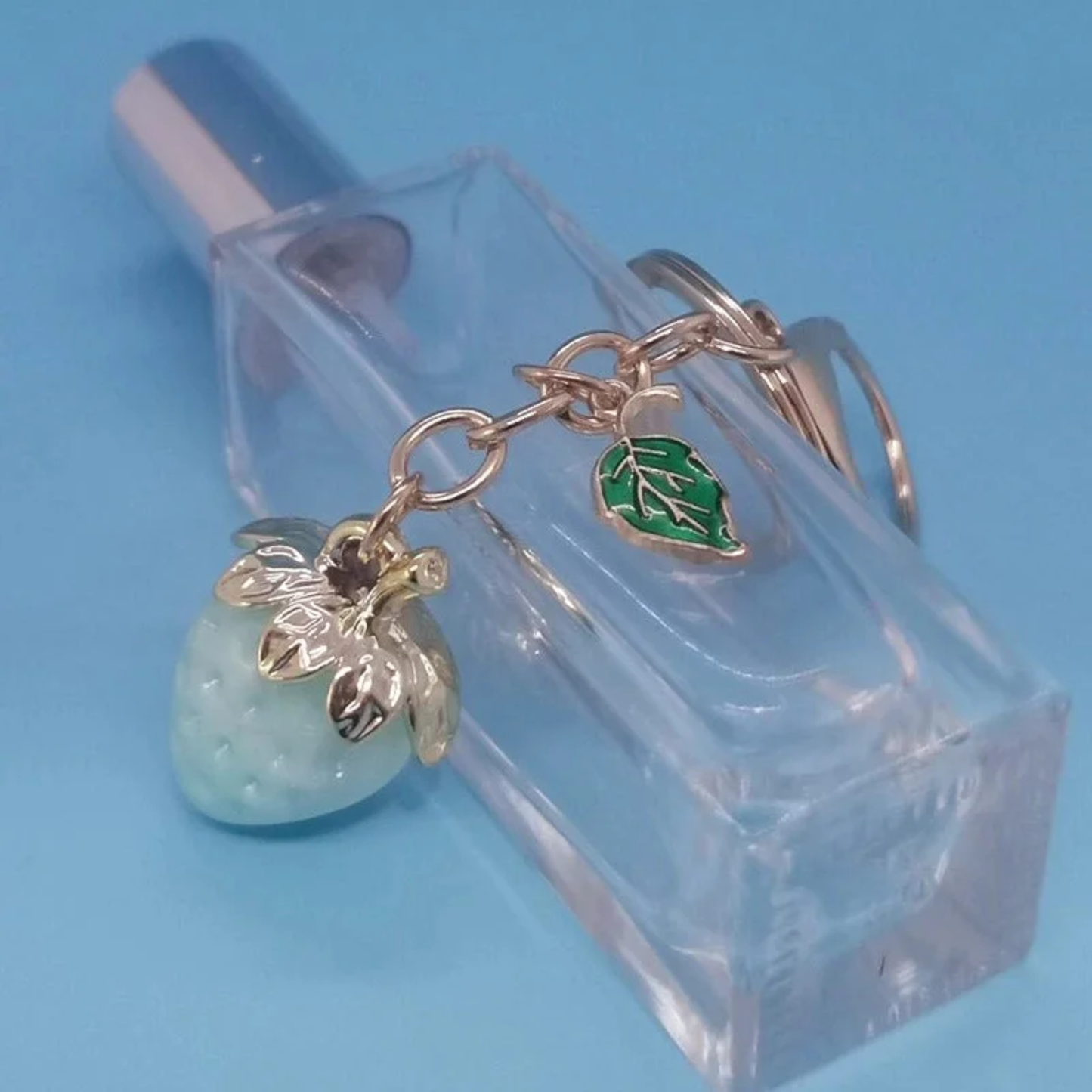 Pastel Resin Strawberry Keychain Bag Charm