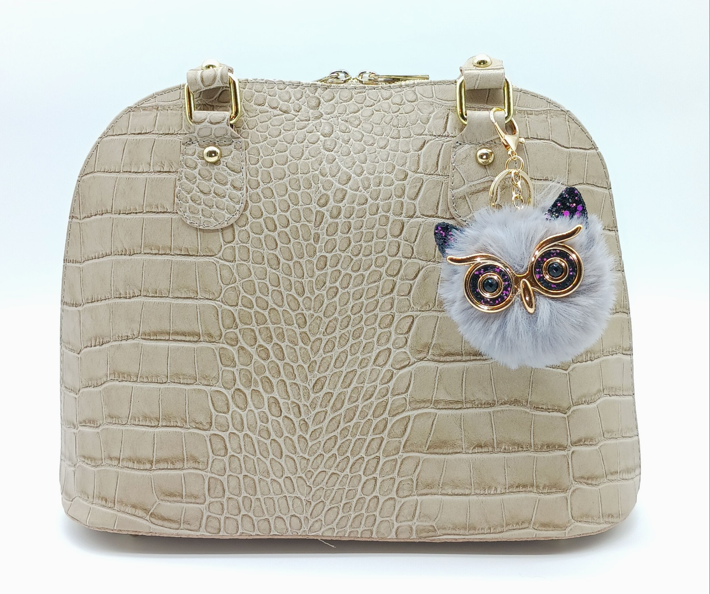 Plush Alloy Owl Keychain Bag Charm – Warm Colors