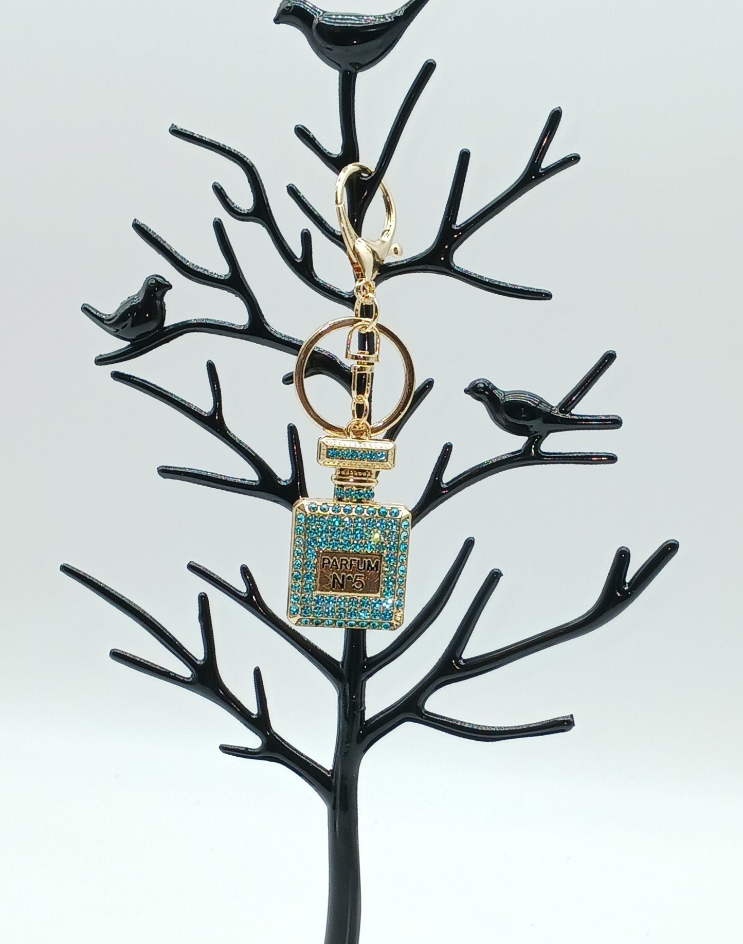 Bling Rhinestone Perfume Bottle Keychain Bag Charm