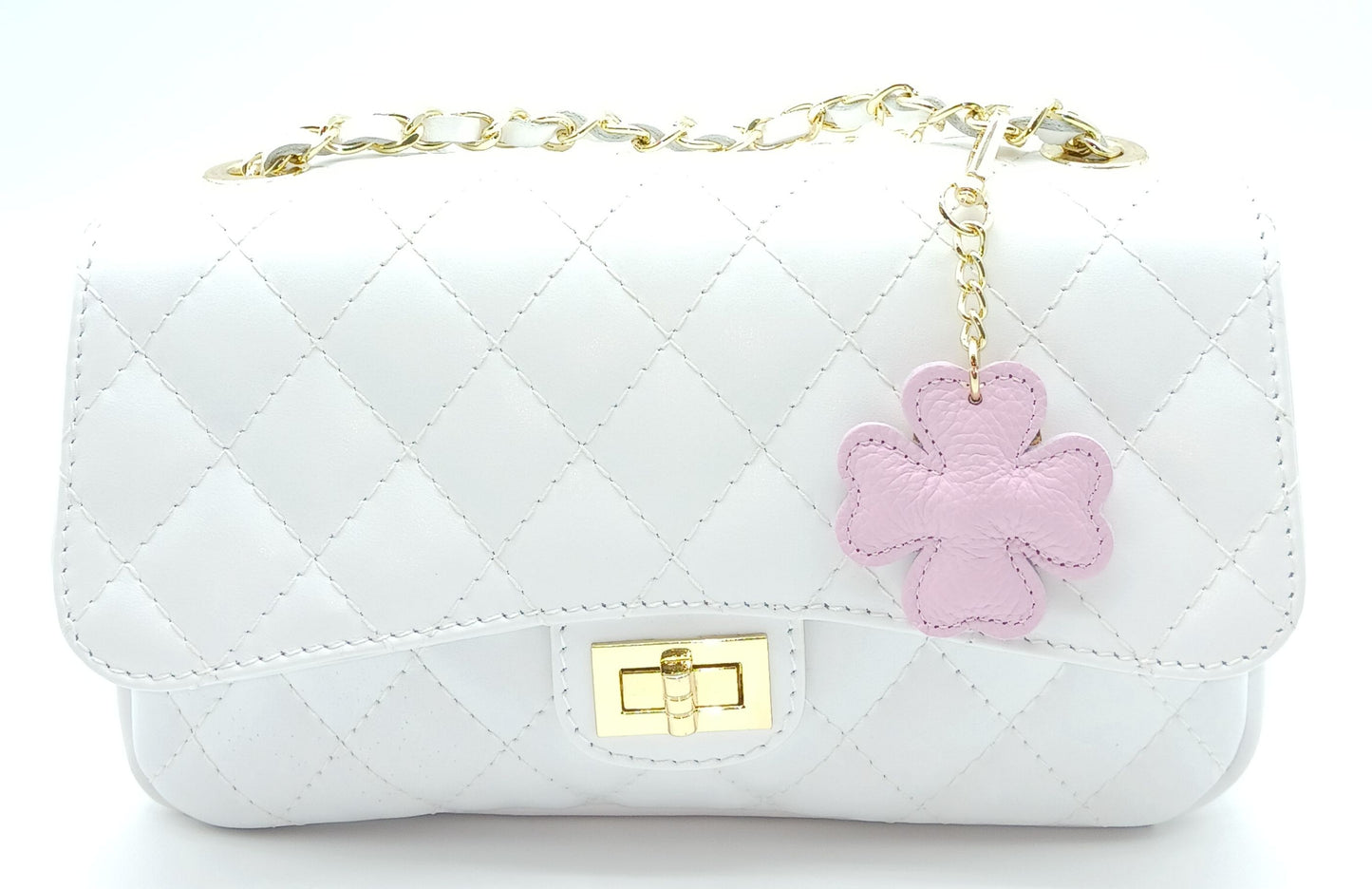 Genuine Leather Keychain Bag Charm – Made In Italy (Pastel Colors)