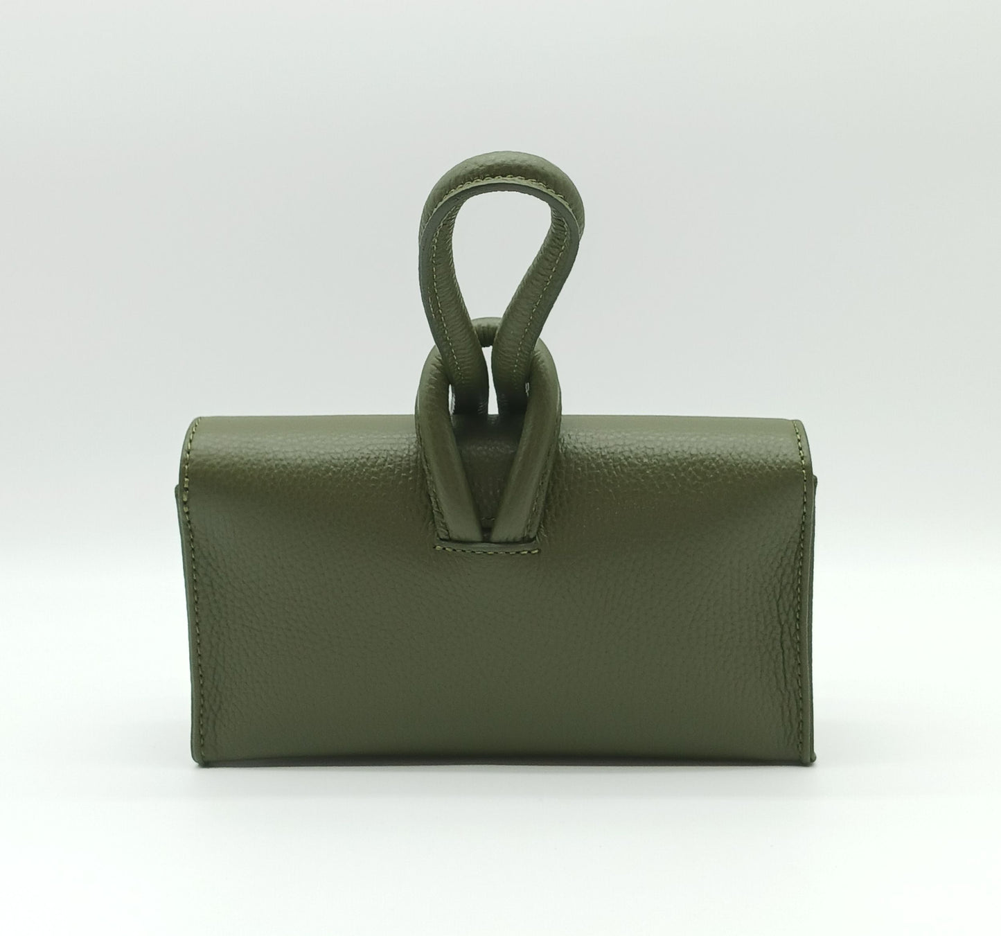 Genuine Pebble Leather Crossbody Handbag - Military Green – Made In Italy