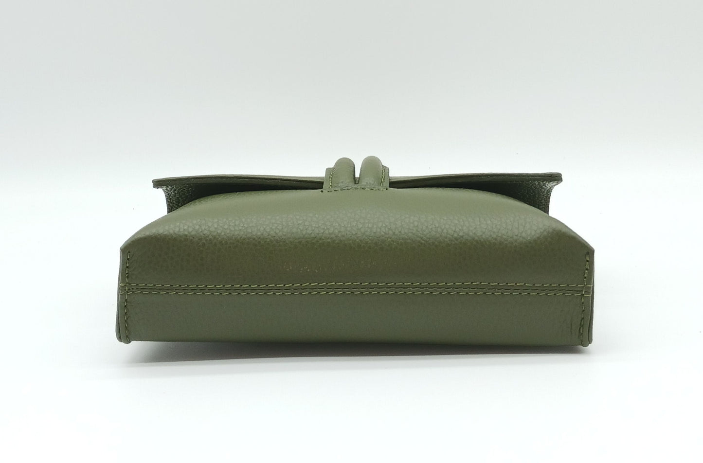 Genuine Pebble Leather Crossbody Handbag - Military Green – Made In Italy