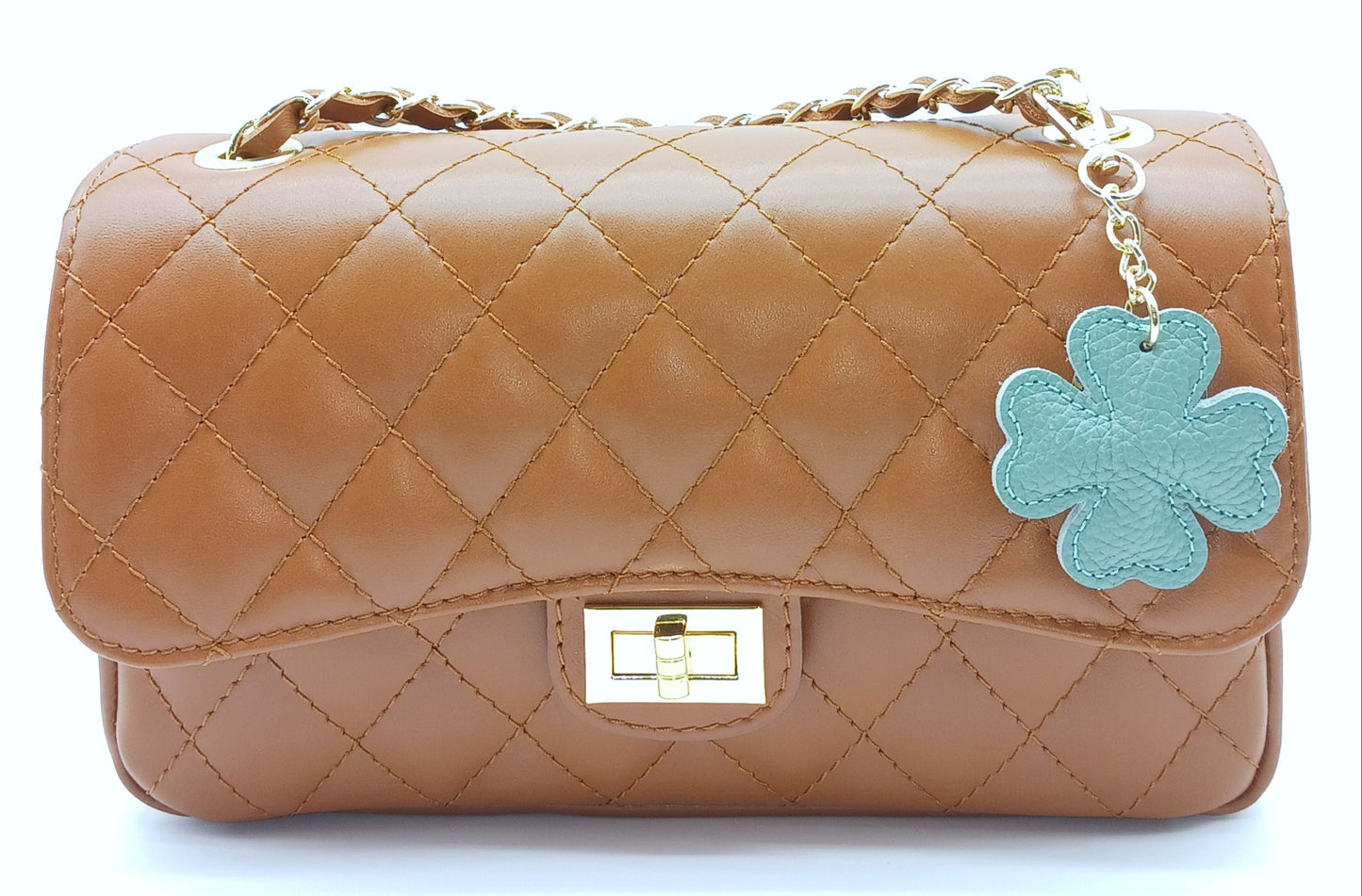 Genuine Leather Keychain Bag Charm – Made In Italy (Warm Colors)