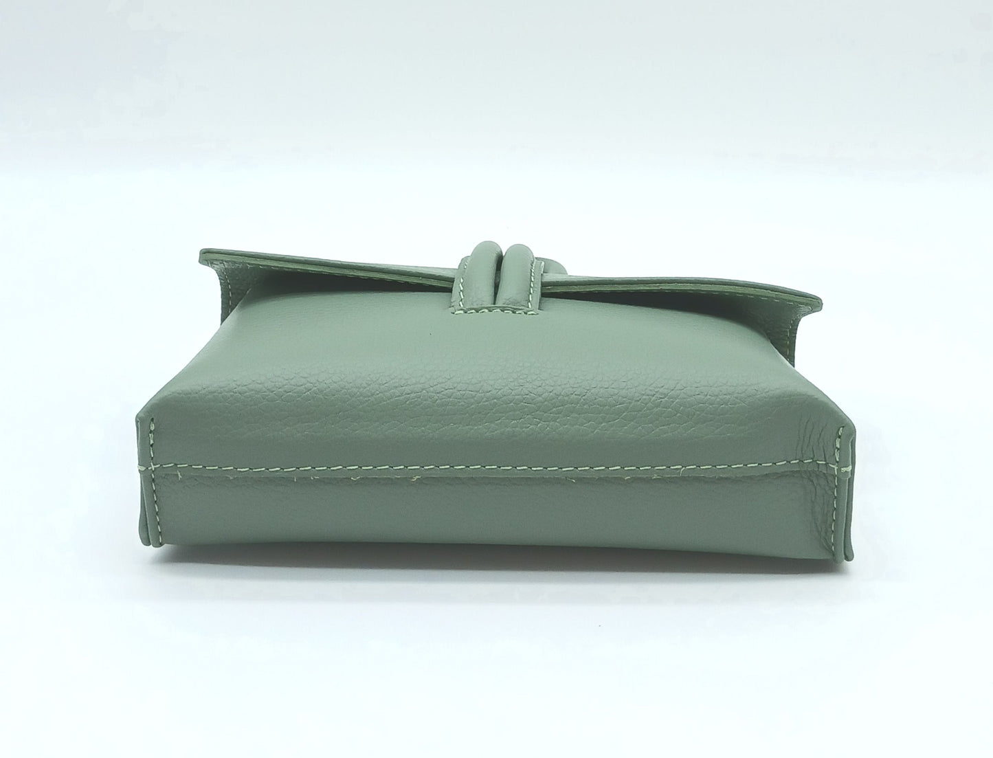 Genuine Pebble Leather Crossbody Handbag - Mint Green – Made In Italy